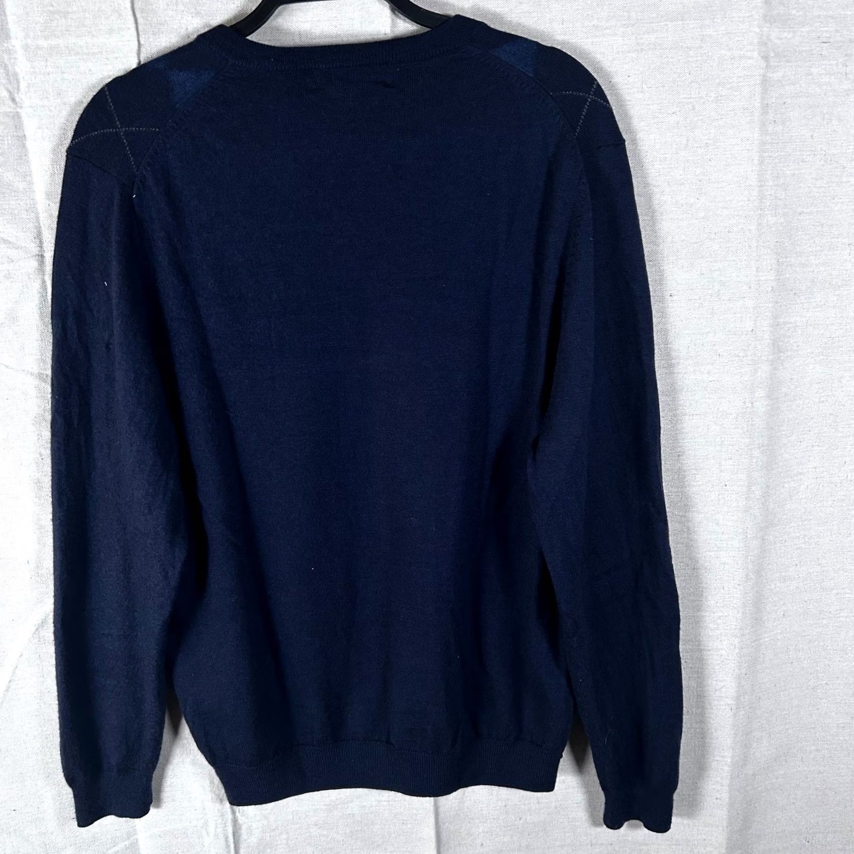 Brooks Brothers Brooks Brothers Mens Merino Wool Argyle V-Neck Sweater Navy Blue Brown M Size US M / EU 48-50 / 2 - 3 Thumbnail