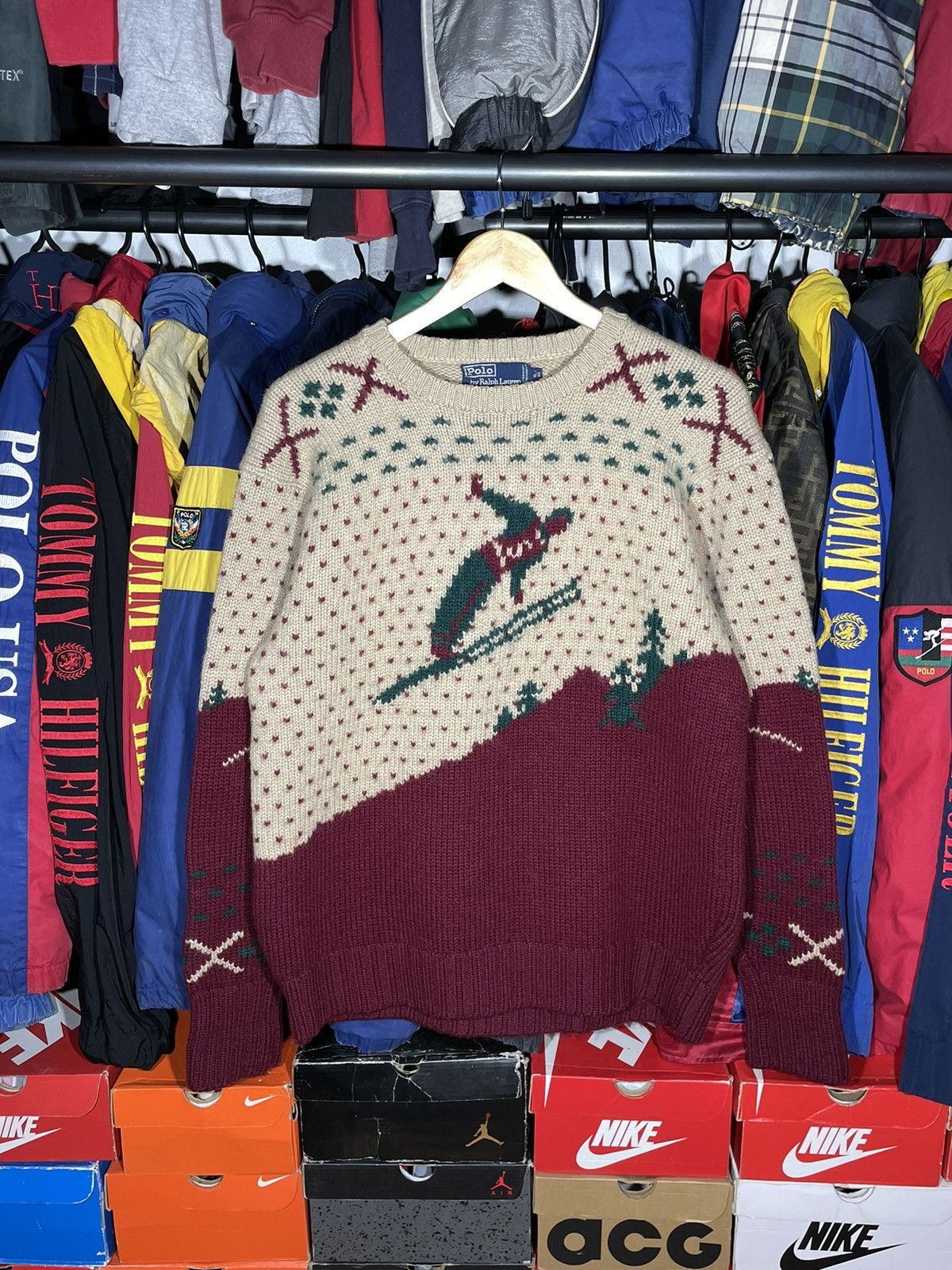 Polo Ralph Lauren × Ralph Lauren × Vintage Sweater Polo Ski Vintage Hand Knit Size US XL / EU 56 / 4 - 1 Thumbnail