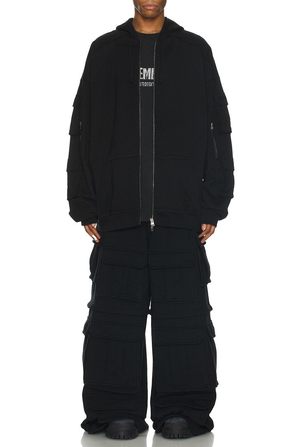 Vetements GRAIL Multi Cargo Pocket Zip Army Military Black Hoodie SS24 Size US XS / EU 42 / 0 - 18 Thumbnail