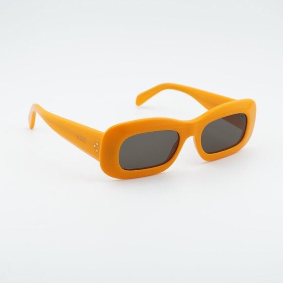 Celine Celine CL40294I 42A Sunglasses Glossy Orange Rectangle Frame Size ONE SIZE - 4 Thumbnail