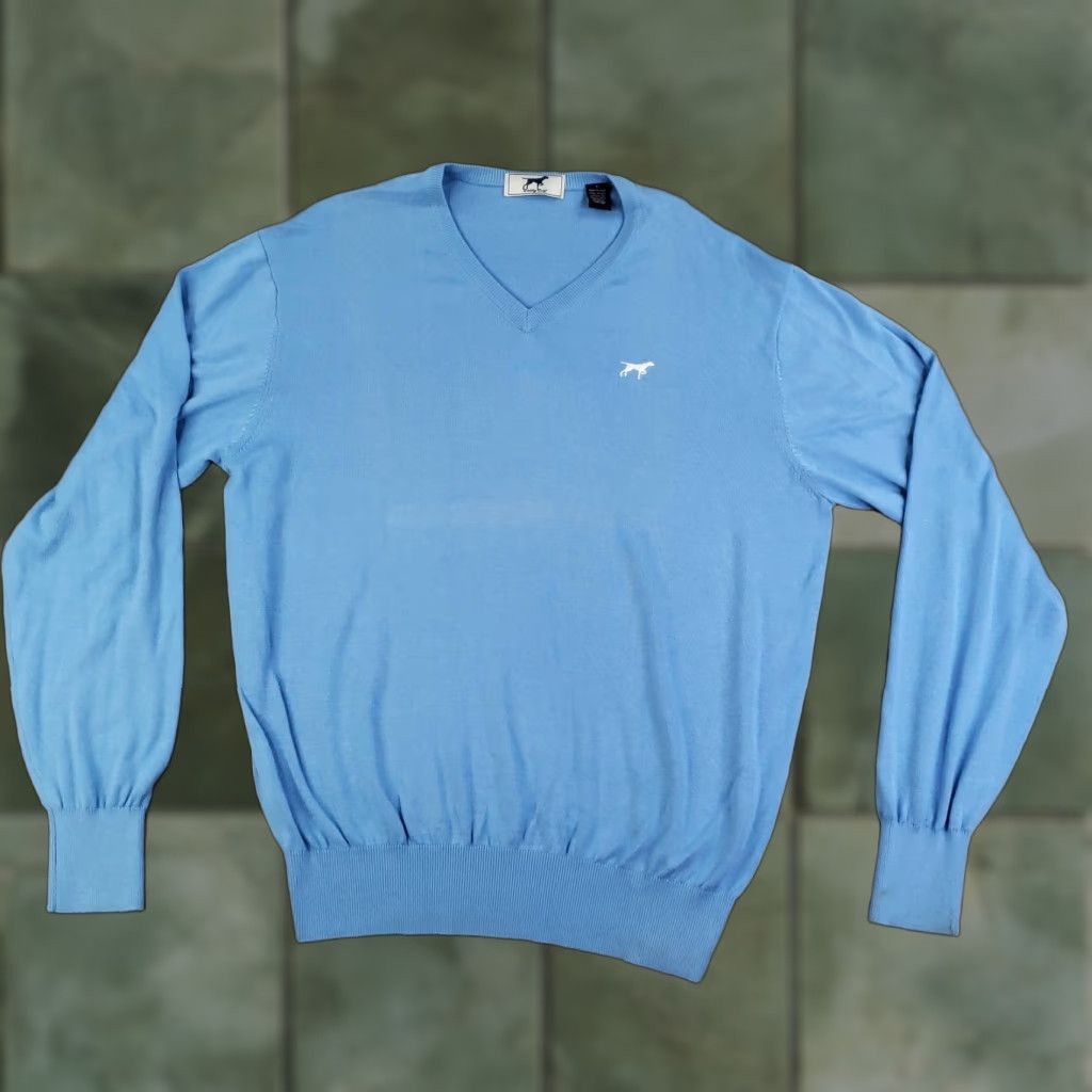 Vintage VINTAGE Birddog Golf Sweater Mens Large Blue V-Neck Pullover Silk Cashmere Blend ZZ Size US L / EU 52-54 / 3 - 1 Thumbnail