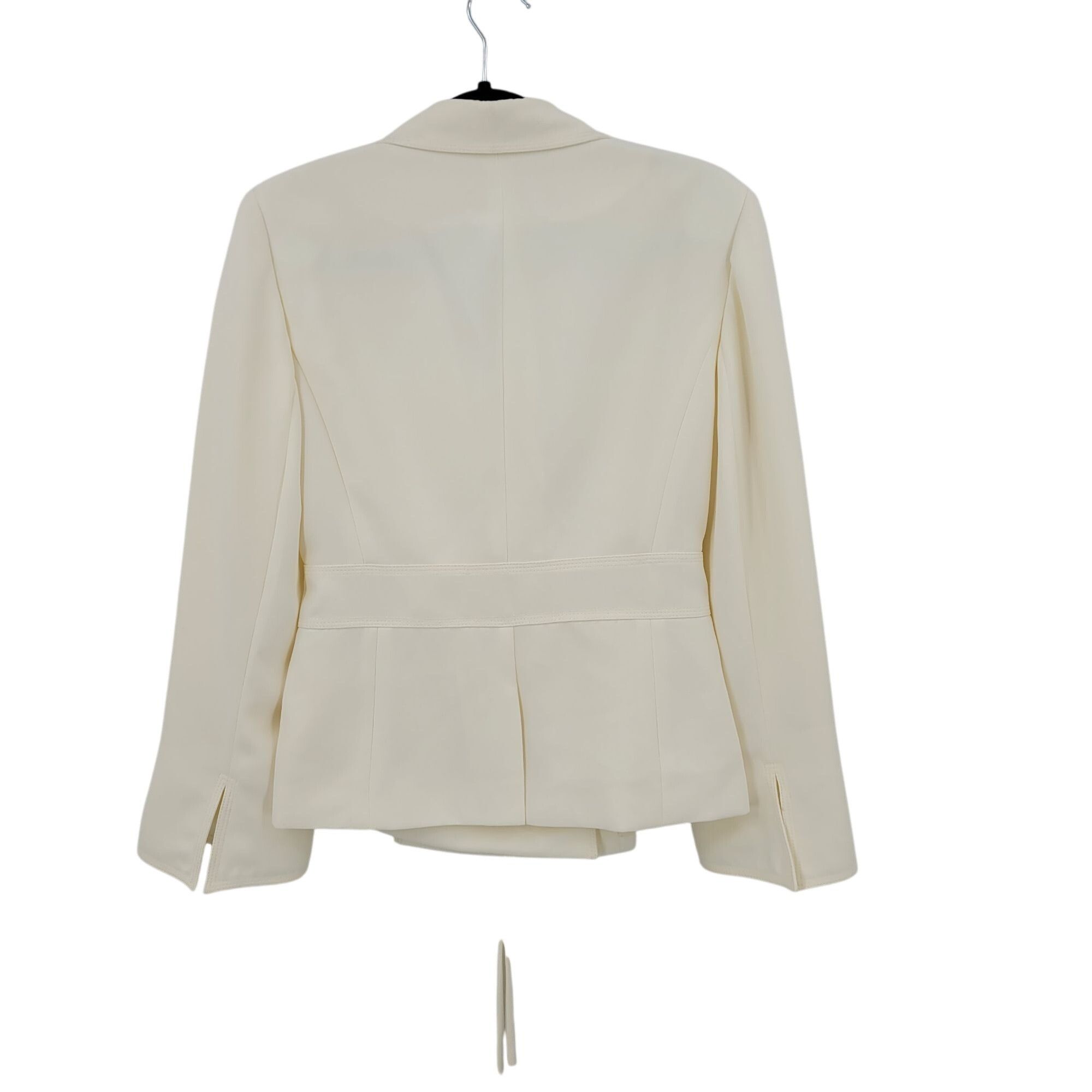 Anne Klein Vtg womens Petite White Single Breasted Blazer Jacket Sz 10P Size L / US 10 / IT 46 - 2 Thumbnail