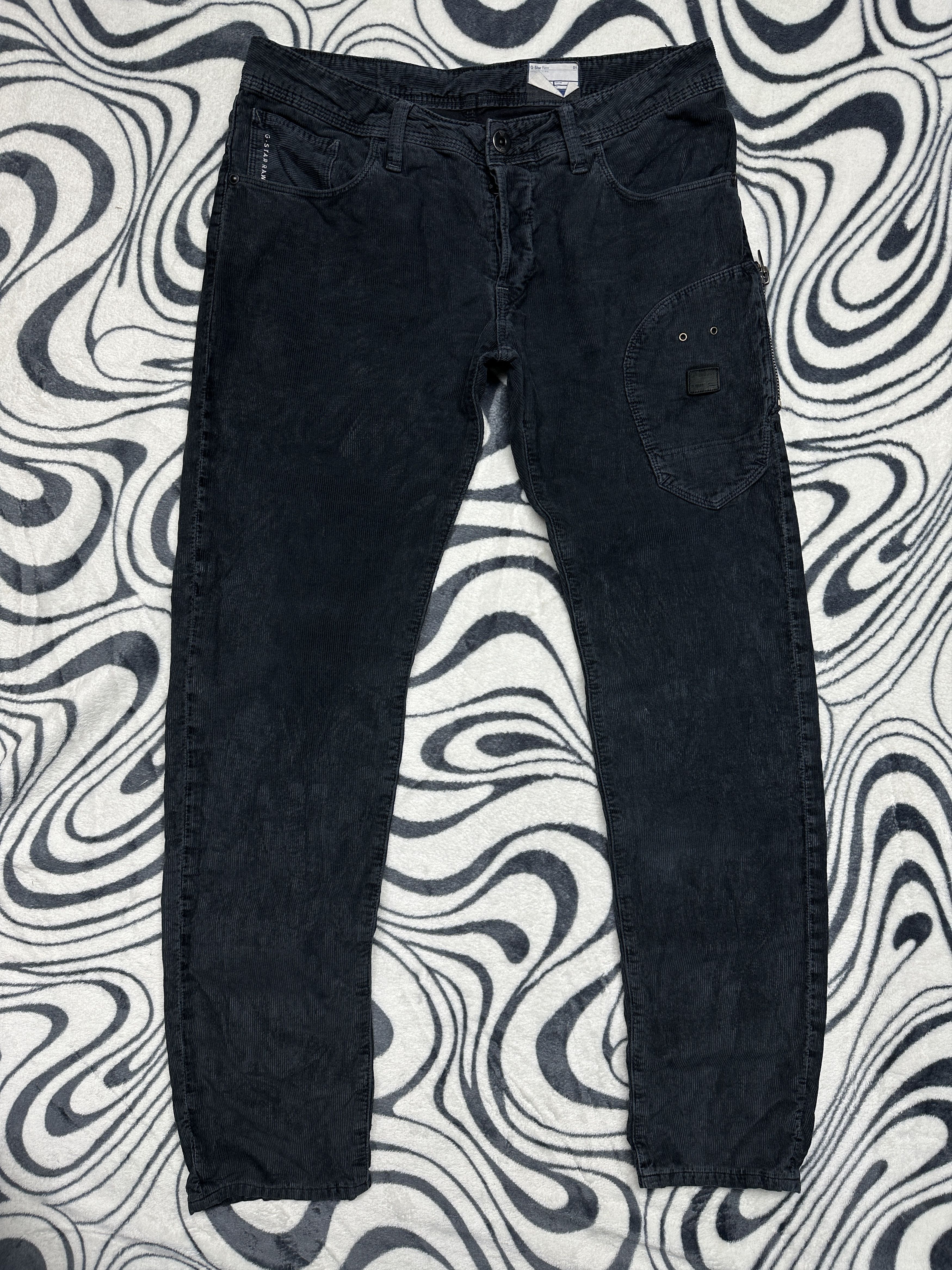 G-Star G Star Raw Mens Biker Morris Low Tapered COJ Corduroy Pants Size US 33 - 1 Thumbnail