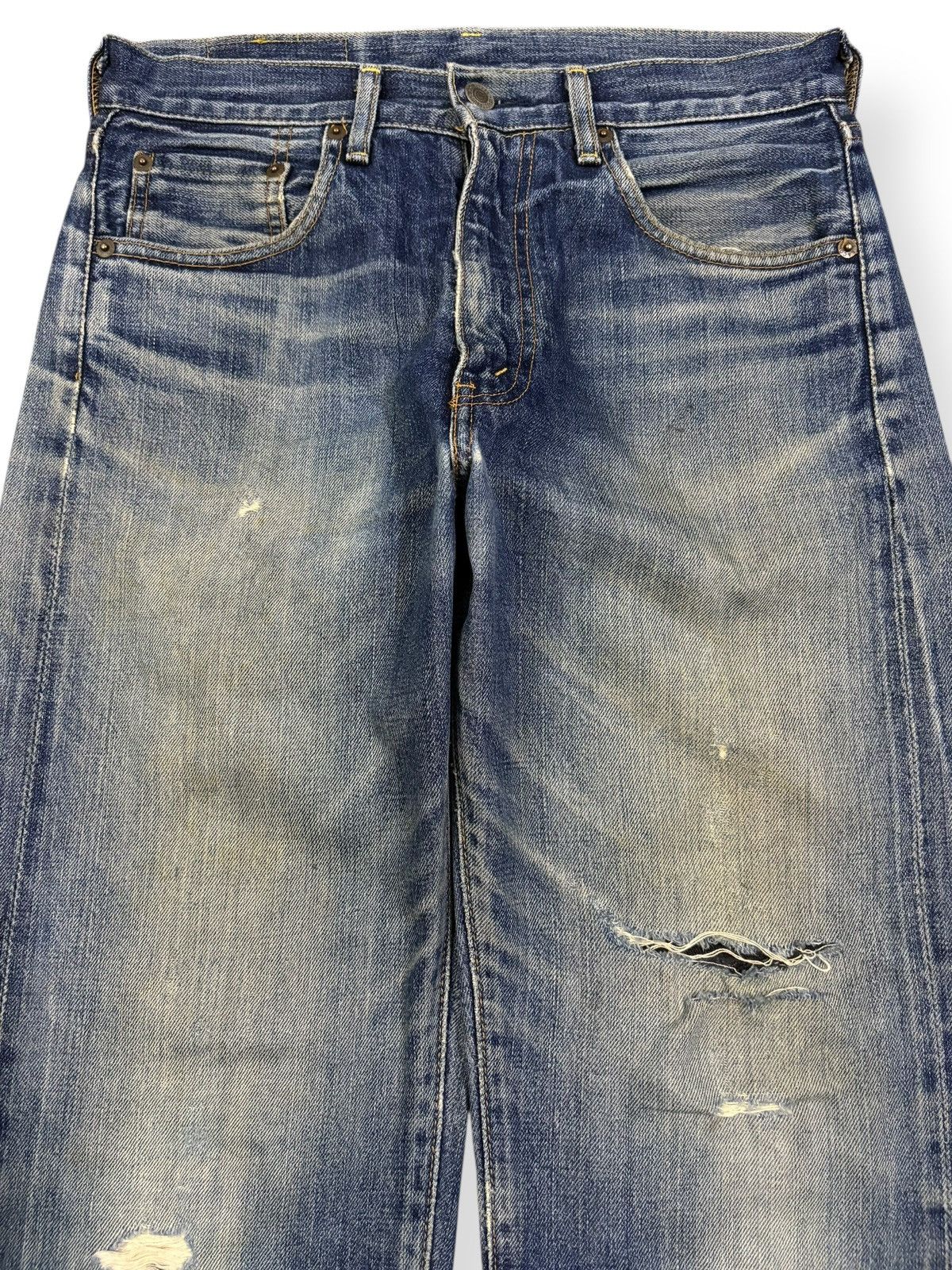 Levi's Vintage 90s Levis 502 Big E Selvedge Distressed Grunge Jeans Size US 29 - 4 Thumbnail