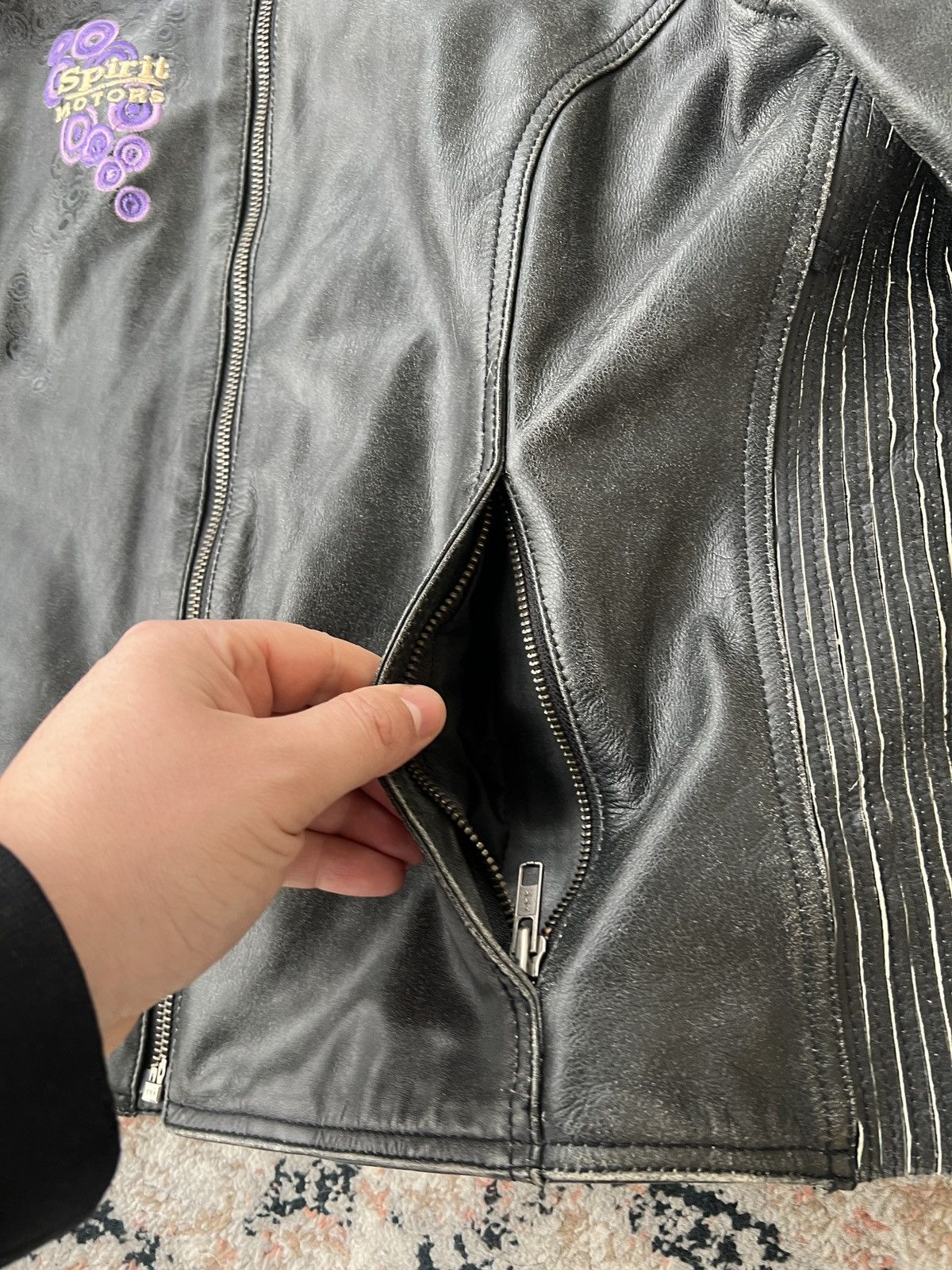Vintage Spirit Motors Leather jacket Size L / US 10 / IT 46 - 2 Thumbnail