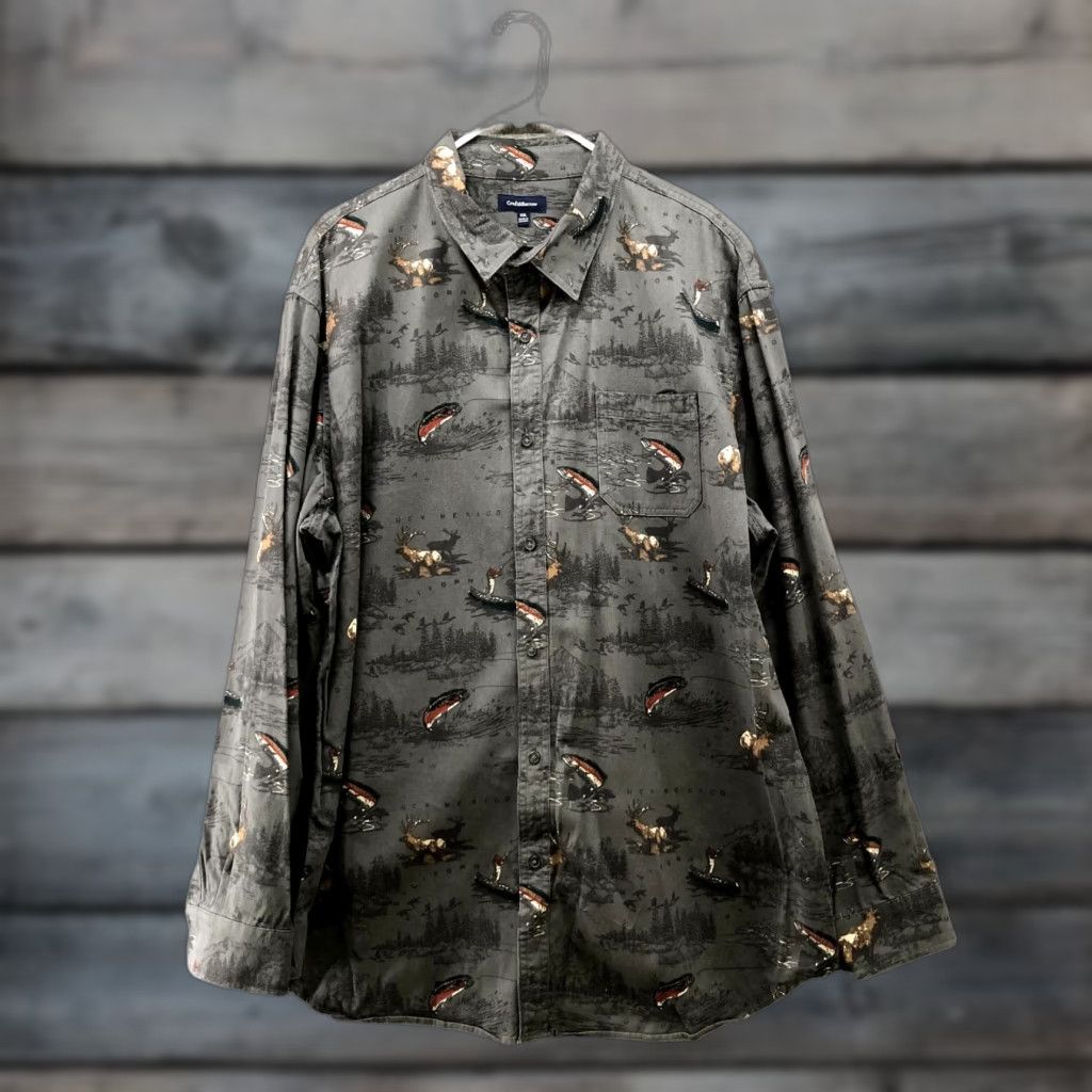 Croft & Barrow VINTAGE Croft & Barrow Fishing Shirt Mens XXL Long Sleeve Button Up Gray Outdoors Casual Size US XXL / EU 58 / 5 - 1 Thumbnail