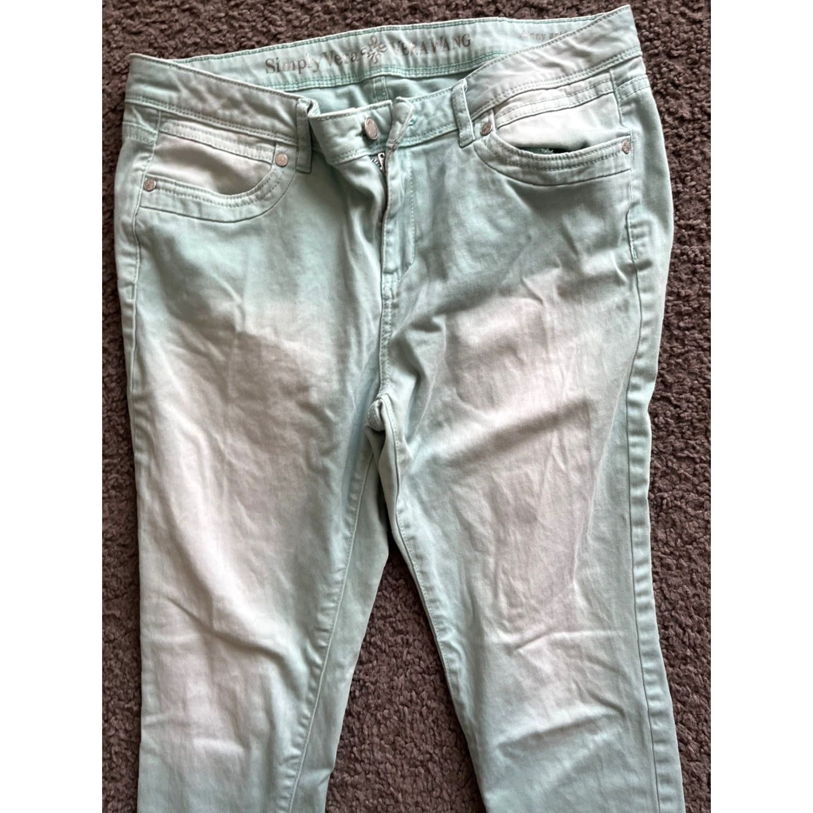 Vintage Simply Vera Vera Wang Jeans Women 8 Light Blue Cotton Skinny Ankle Jeans Womens Size 30" / US 8 / IT 44 - 2 Thumbnail