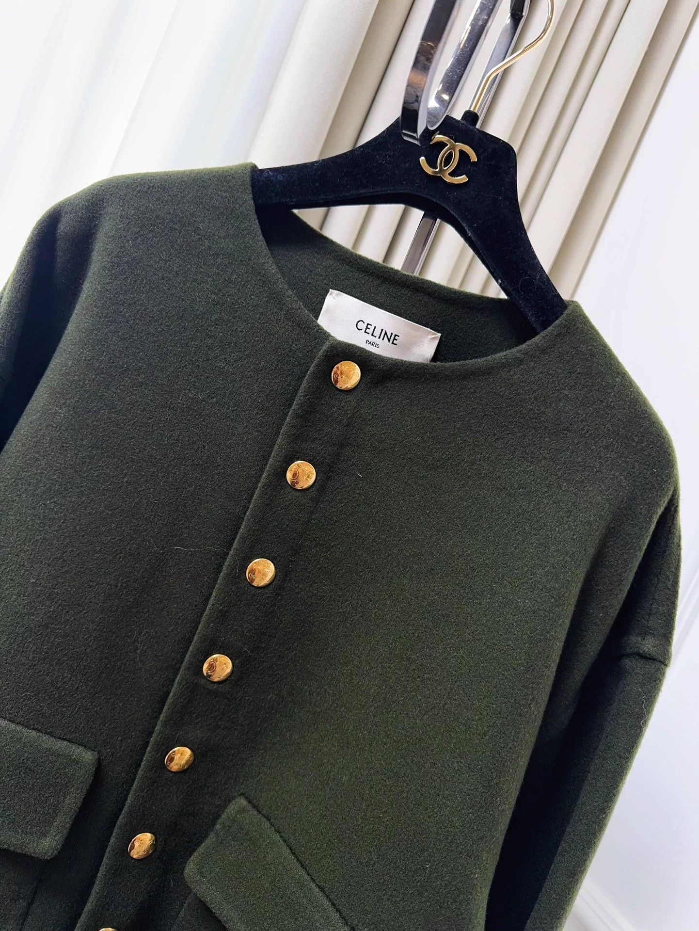 Celine Celine Emerald Cashmere Coat Gold Button 36 Size XS / US 0-2 / IT 36-38 - 8 Thumbnail