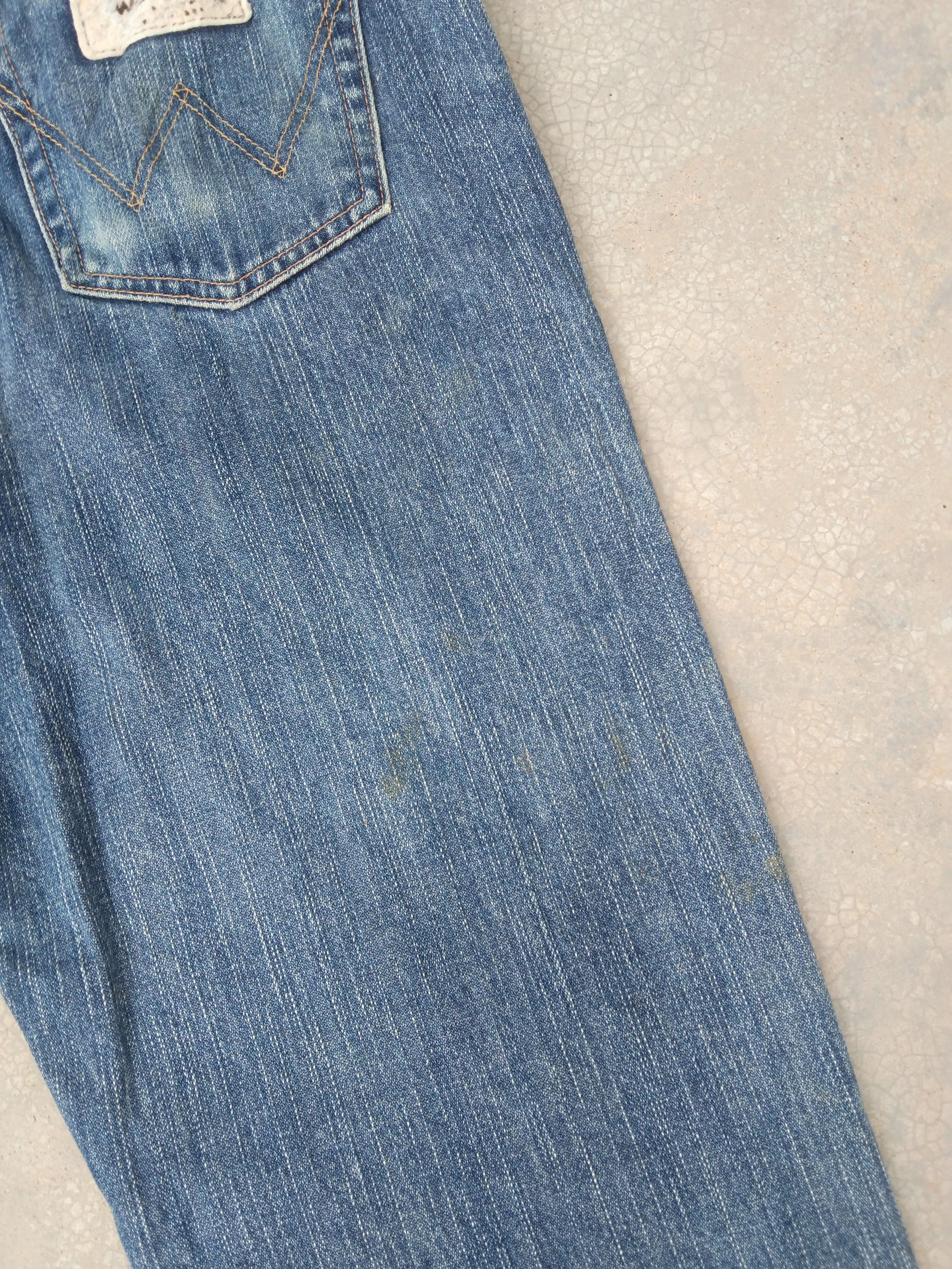 Wrangler Vintage Faded Blue Wrangler Straight Distressed Jeans 33x31 Size US 33 - 5 Thumbnail