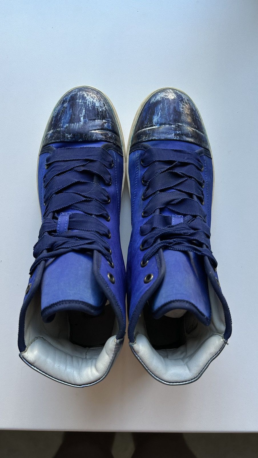 Lanvin Lanvin Nylon & Leather Blue High Top Sneakers Italy Size 41 Size US 8 / EU 41 - 5 Thumbnail