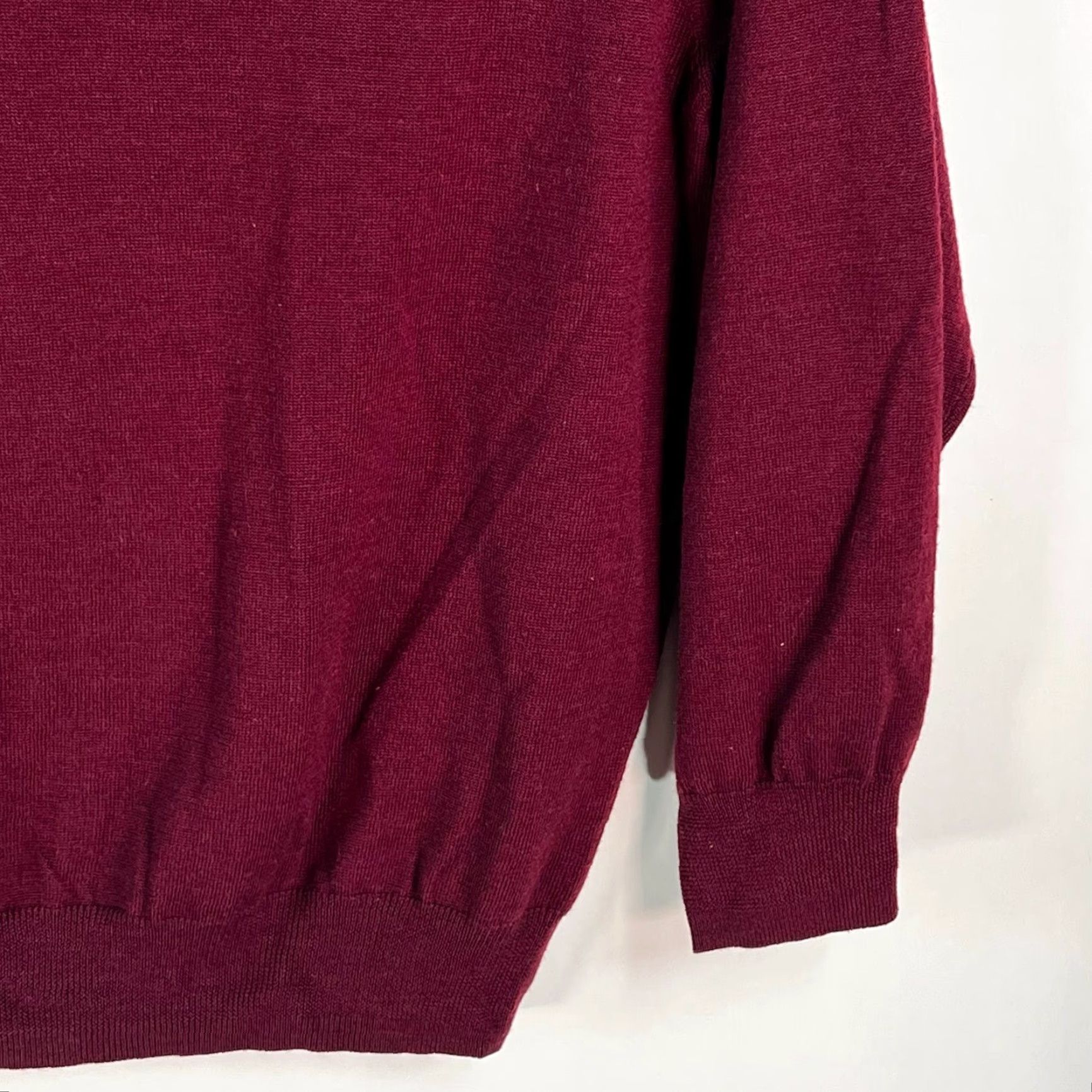 Jos. A. Bank Jos. A Bank Mens Pullover Sweater XXL Wool Maroon Pima Marino Soft Knit 1/4 Zip Size US XXL / EU 58 / 5 - 3 Thumbnail