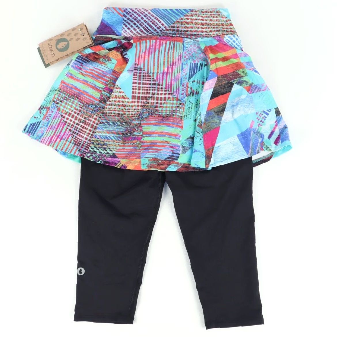 Vintage Dona Jo Black Womens Skort Leggings Woven Polyamide Slim 1 Pants Tennis Activewear Front Flat Pull On Women Size 25" / US 0 / IT 36 - 4 Thumbnail