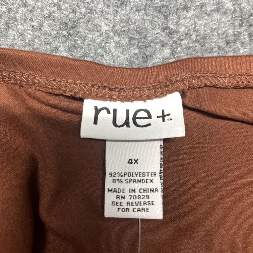 Vintage Rue21 Blouse Womens Plus 4X Brown One Shoulder Long Sleeve Ruched Drawstring New Size XXL / US 16-18 / IT 52-54 - 5 Thumbnail