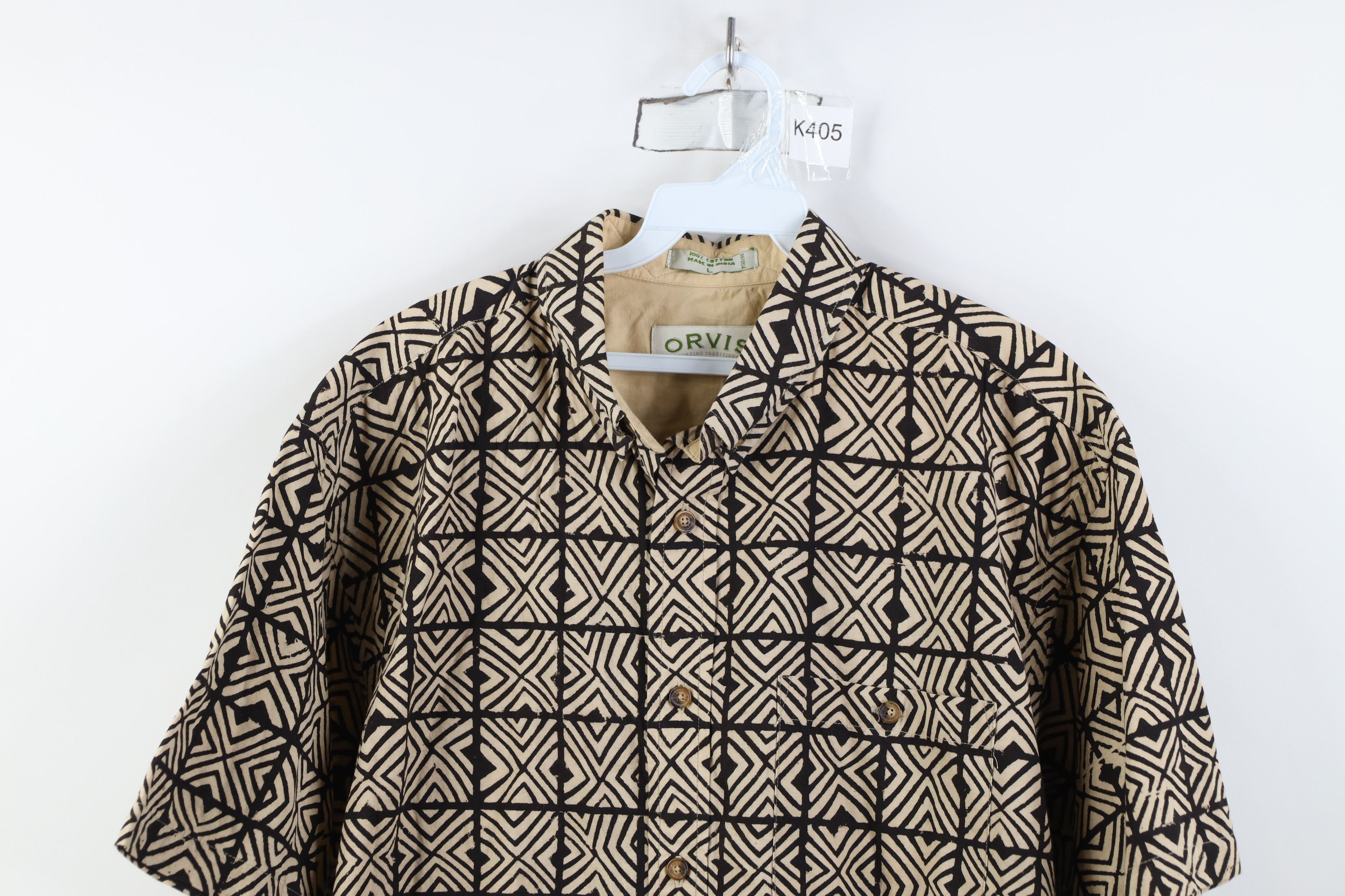 Orvis Vintage 90s Y2K Orvis Short Sleeve Button Down Shirt Size US L / EU 52-54 / 3 - 2 Thumbnail