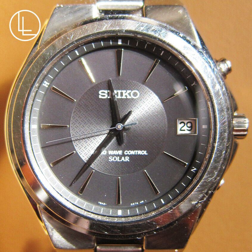 SEIKO 7B42-0AL0 Solar Radio Wave Control S/S Men's Watch