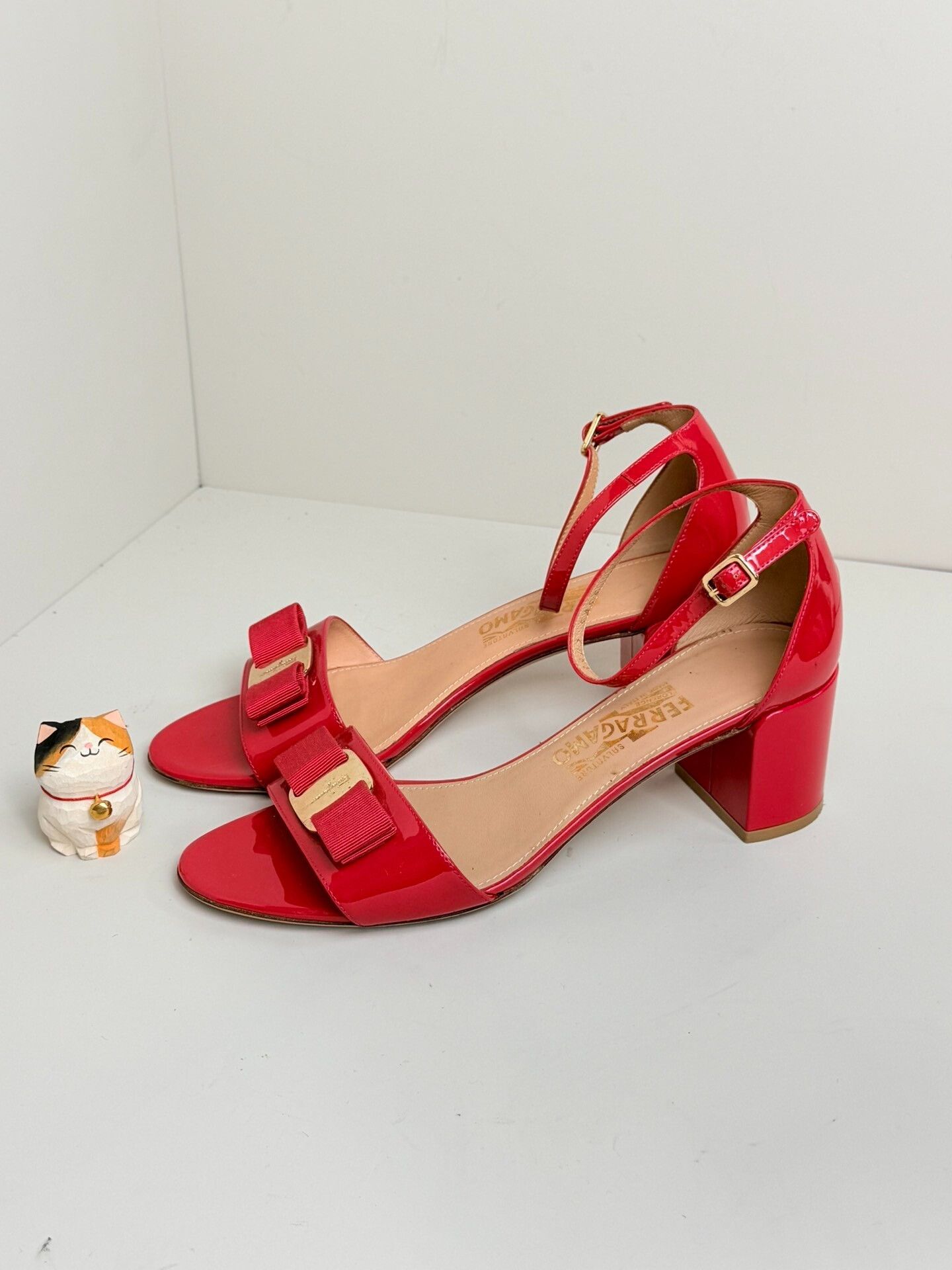 Salvatore Ferragamo Salvatore Ferragamo Patent Red Sandals us_8-5 Women Size US 8.5 / IT 38.5 - 1 Thumbnail