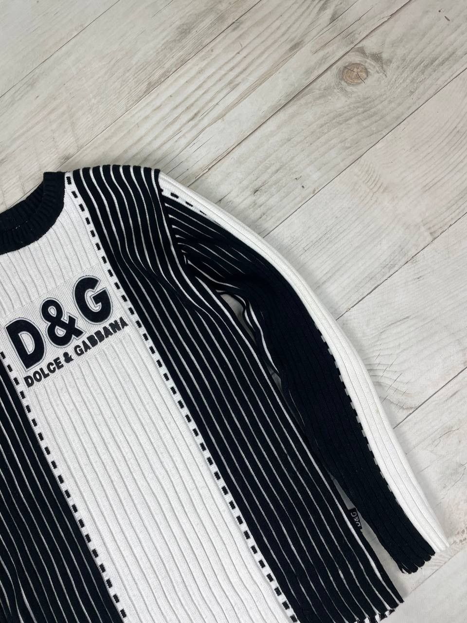 Dolce & Gabbana Vintage Dolce Gabbana Big Logo Knit Sweater Striped Size US M / EU 48-50 / 2 - 4 Thumbnail