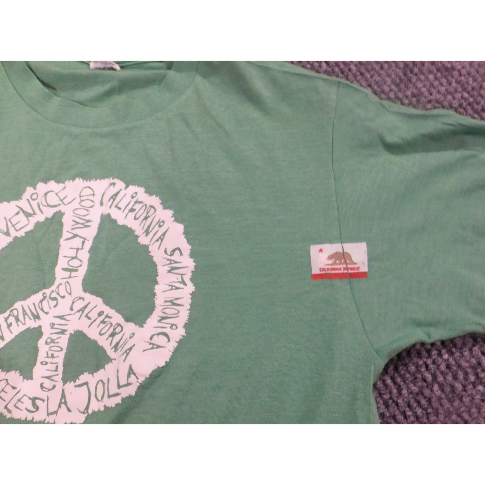 Vintage Optima California Shirt Mens S Green T-Shirt Crew Neck Short Sleeve Logo Breathable Cotton Vintage No Size US S / EU 44-46 / 1 - 4 Thumbnail