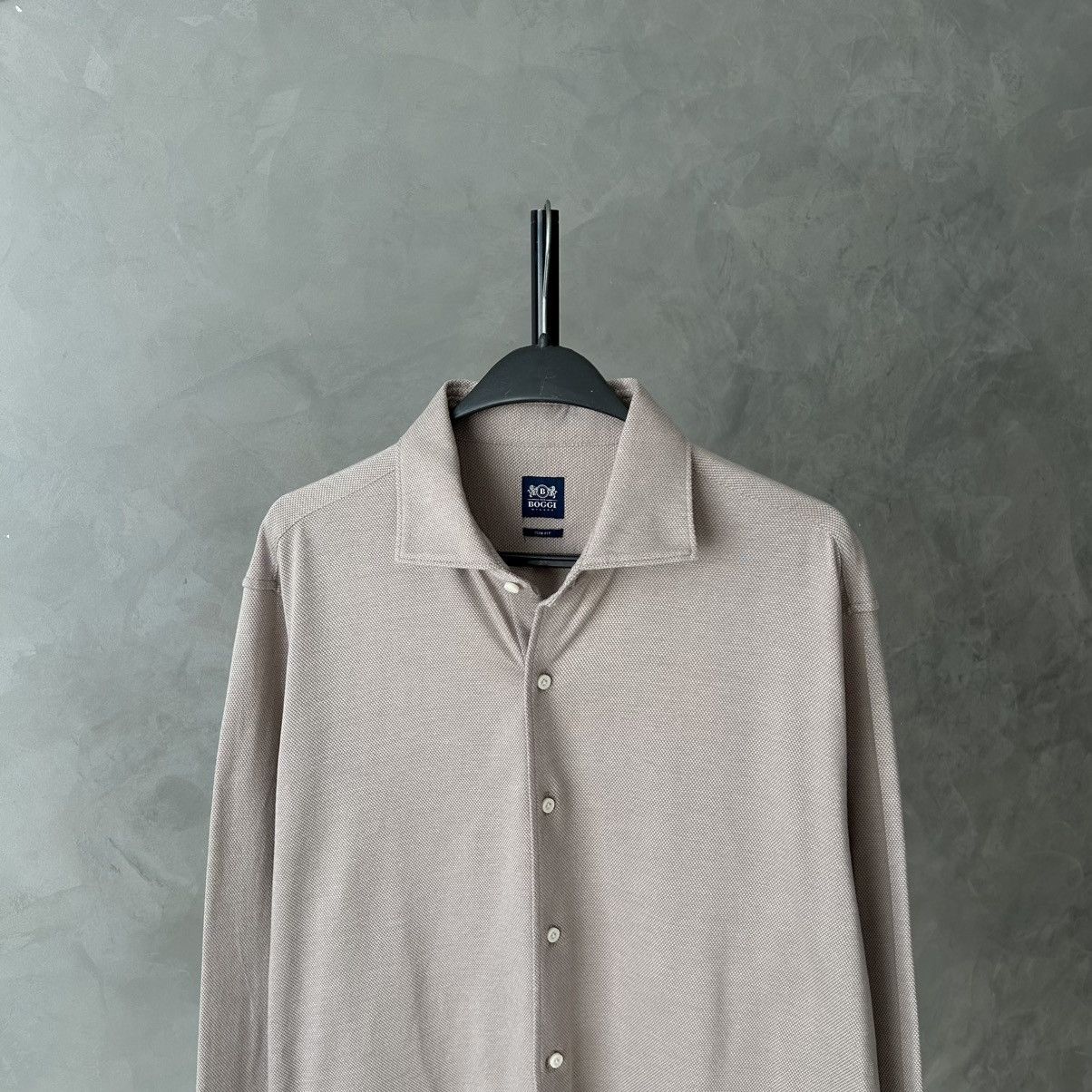 Boggi 💵 Boggi Milano Oldmoney Slim Fit Beige Shirt Size US XL / EU 56 / 4 - 1 Thumbnail