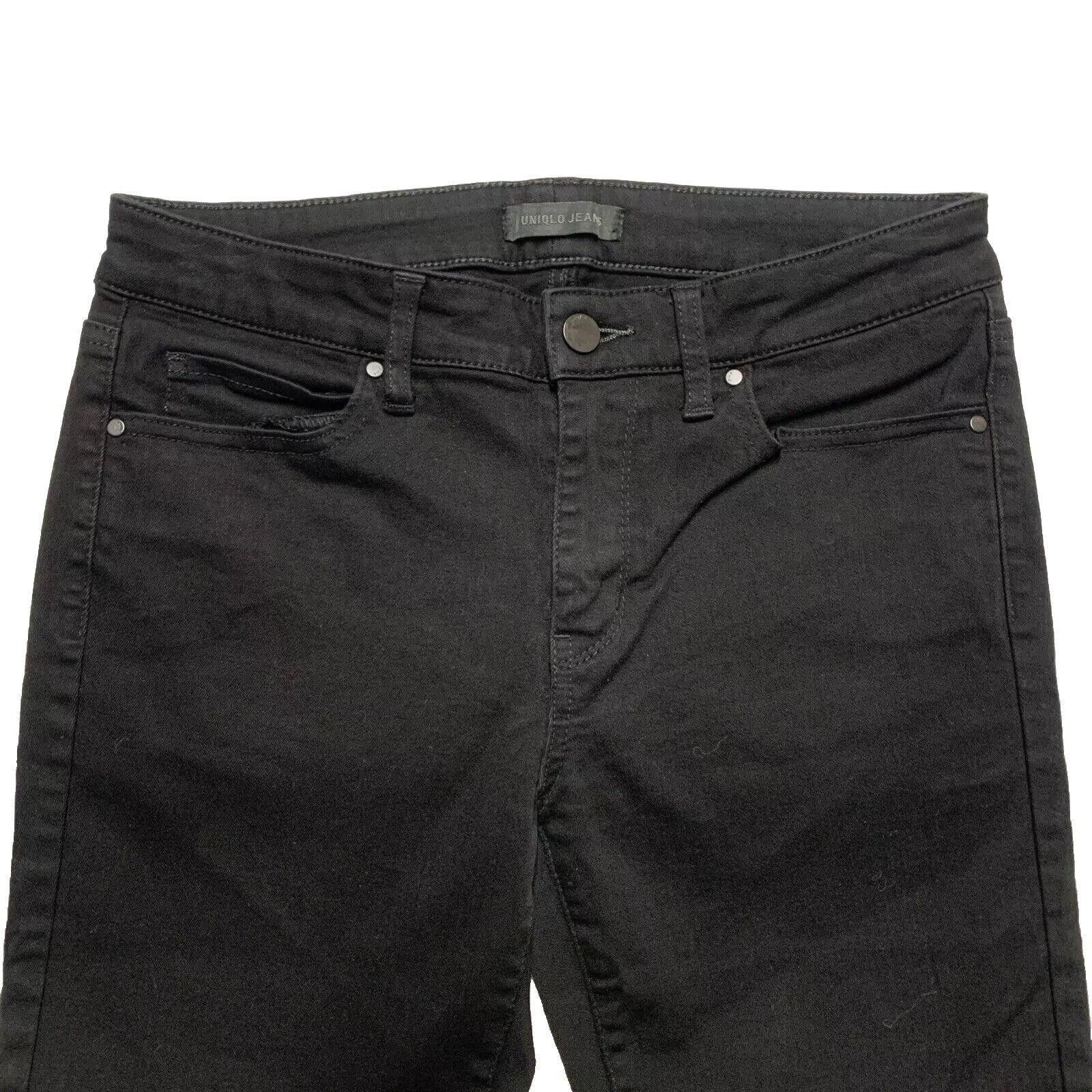 Uniqlo Uniqlo Black Skinny Jeans 27x26.75 Mid Rise Denim Size US 27 - 3 Thumbnail
