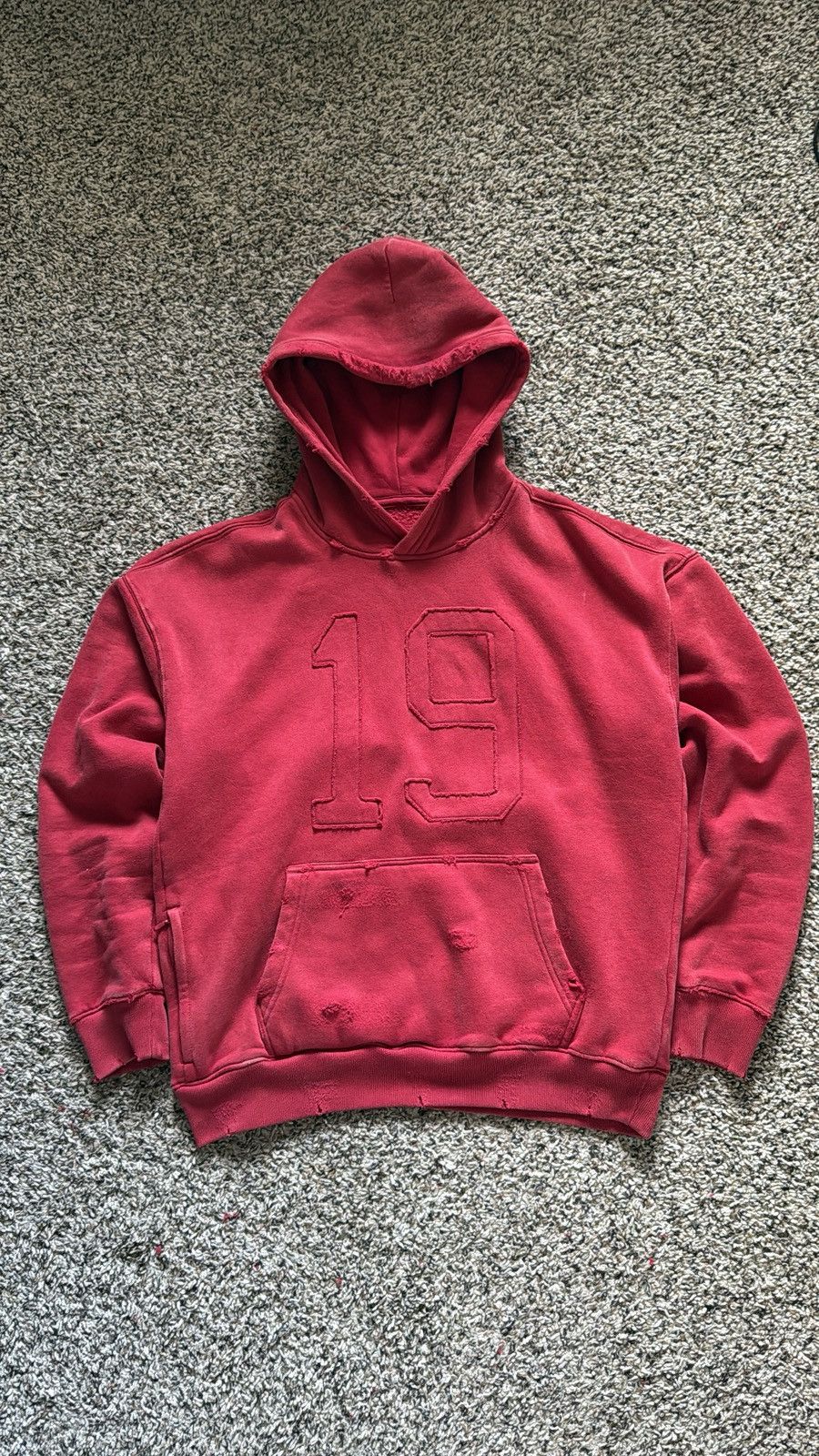 Vintage Vintage Distressed "19" Hoodie Size US S / EU 44-46 / 1 - 14 Thumbnail