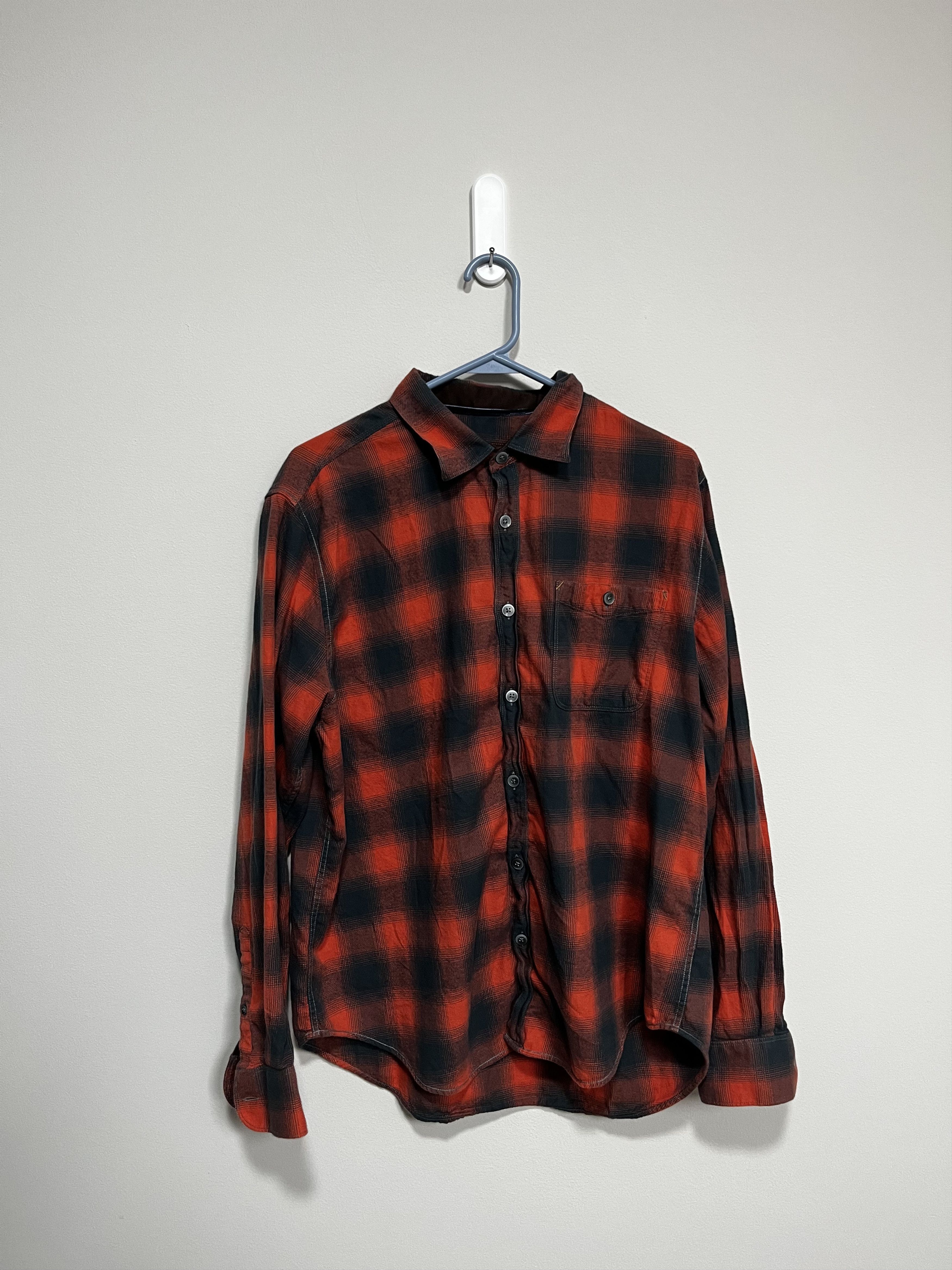 Other 32 Bar Blues Orange & Black Plaid Flannel (L) Size US L / EU 52-54 / 3 - 1 Thumbnail