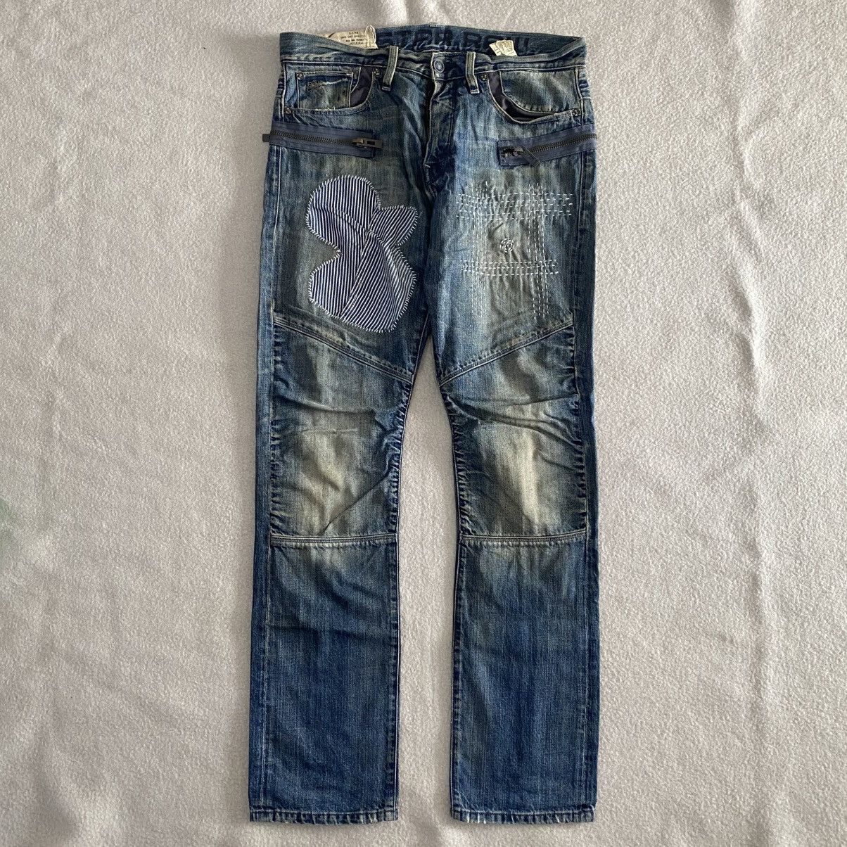 If Six Was Nine Gstar Raw Distressed Sashiko Repaired Denim w36 Size US 36 / EU 52 - 1 Thumbnail