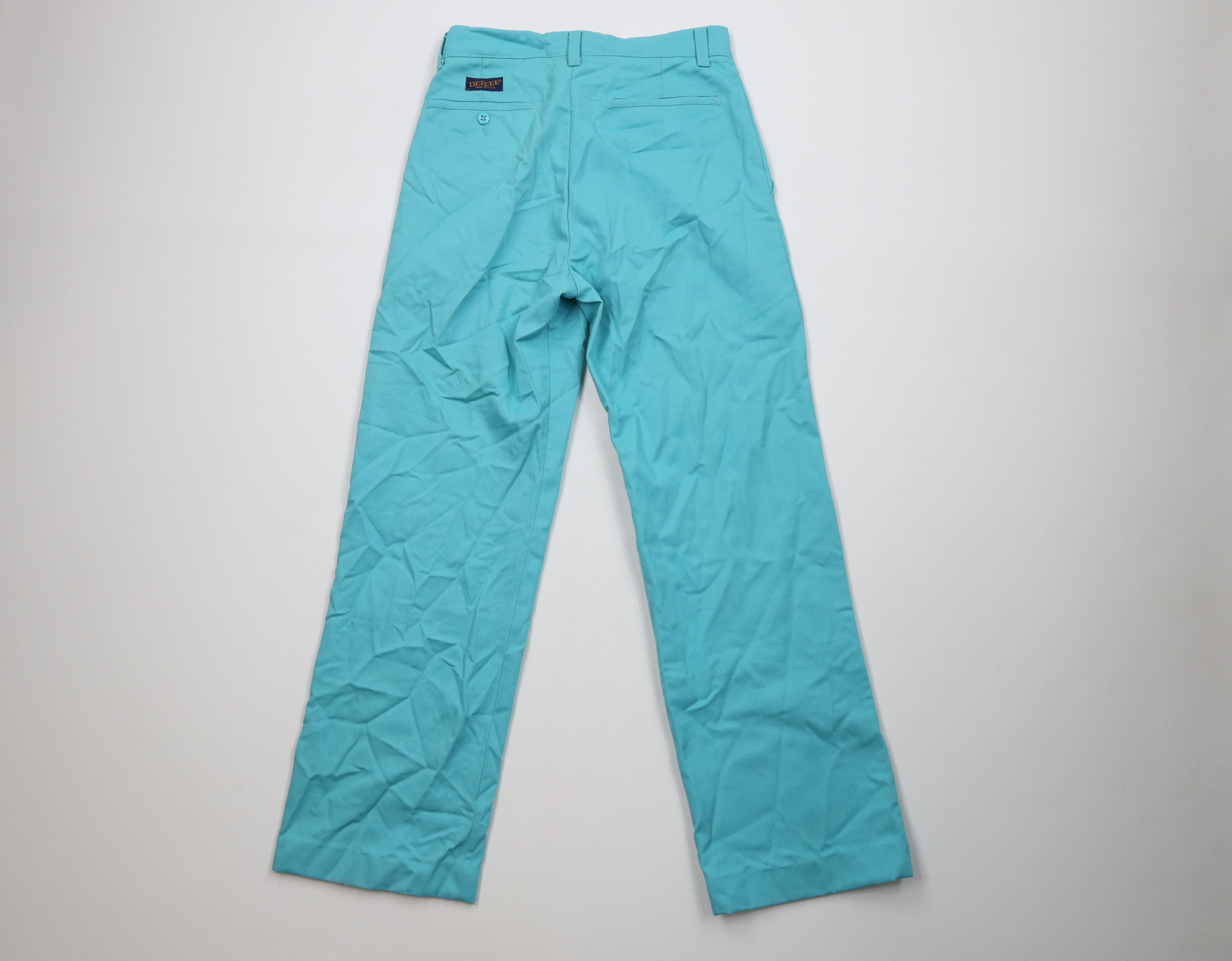 Vintage Vintage 70s Streetwear Flared Wide Leg Chino Pants Blue USA Size 27" / US 4 / IT 40 - 10 Thumbnail