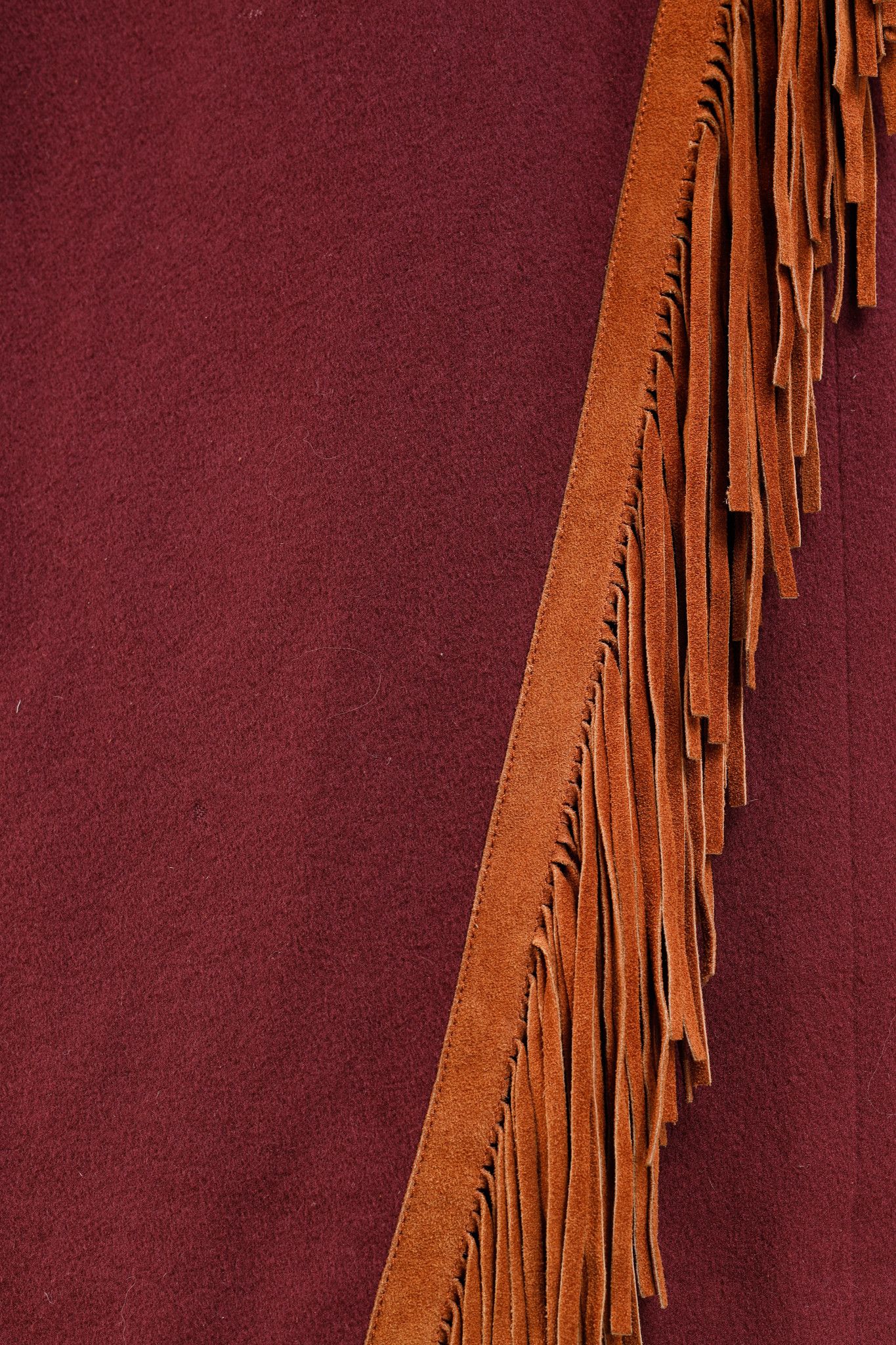 Designer Ritz Saddler Wool & Cashmere Suede-Fringe Midi Skirt Size 30" / US 8 / IT 44 - 7 Thumbnail