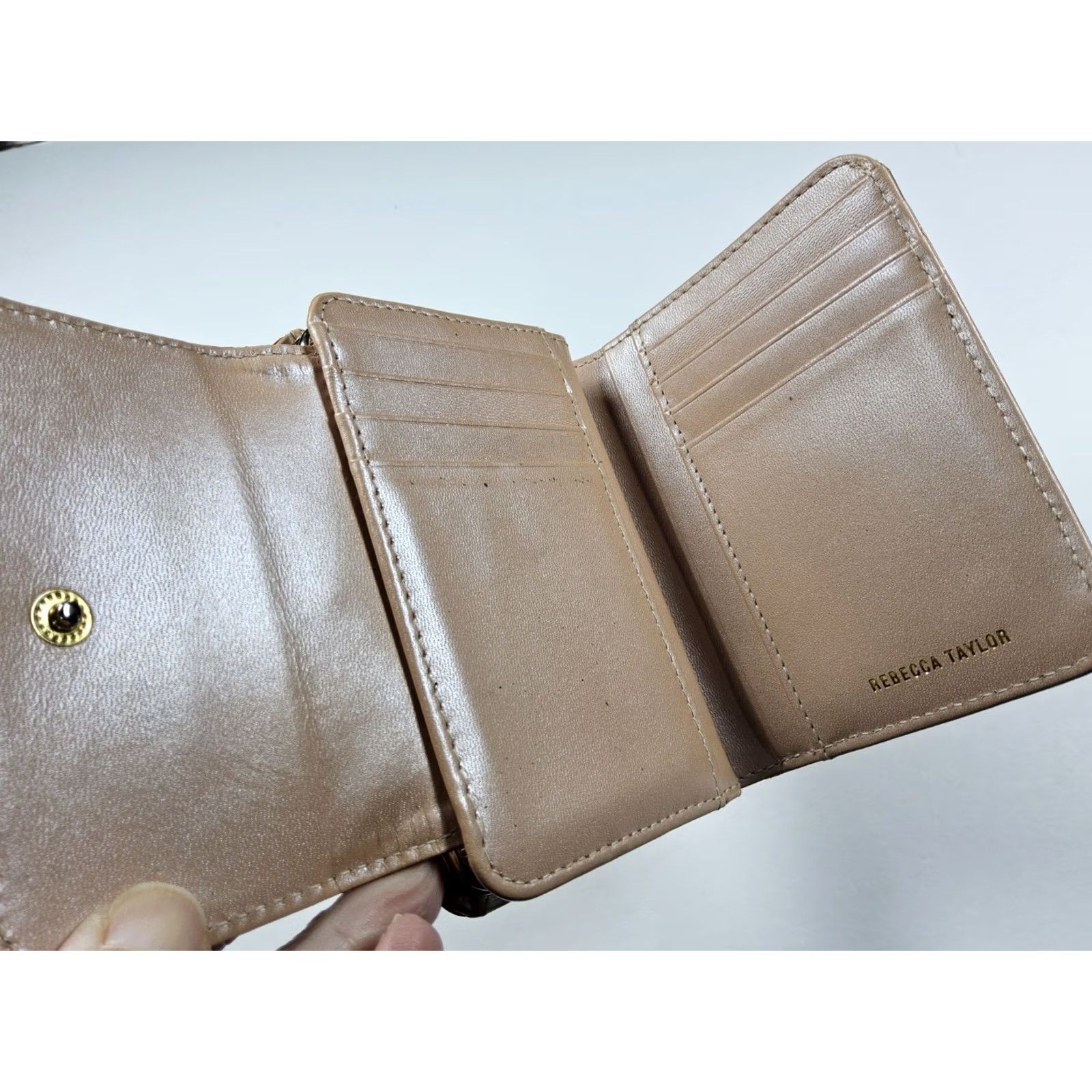Vintage Rebecca Taylor Wallet Women's Orange Leather Patent Sparkle Glitter Size ONE SIZE - 7 Thumbnail