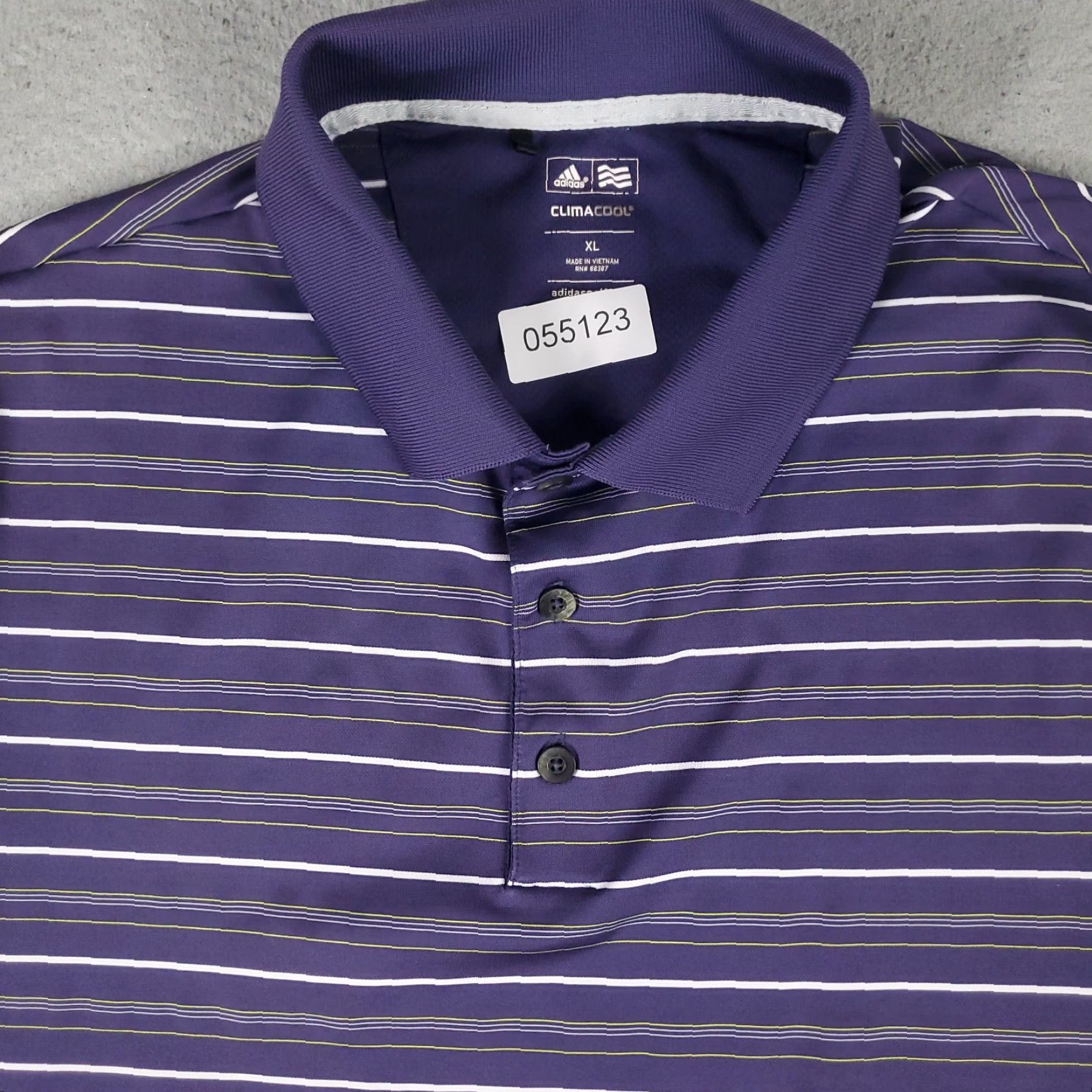 Adidas Adidas Polo Shirt Mens XL Purple Striped Abacoa Golf Short Sleeve Polo Shirt Mens XL Purple Striped Sports Shirt Size US XL / EU 56 / 4 - 2 Thumbnail