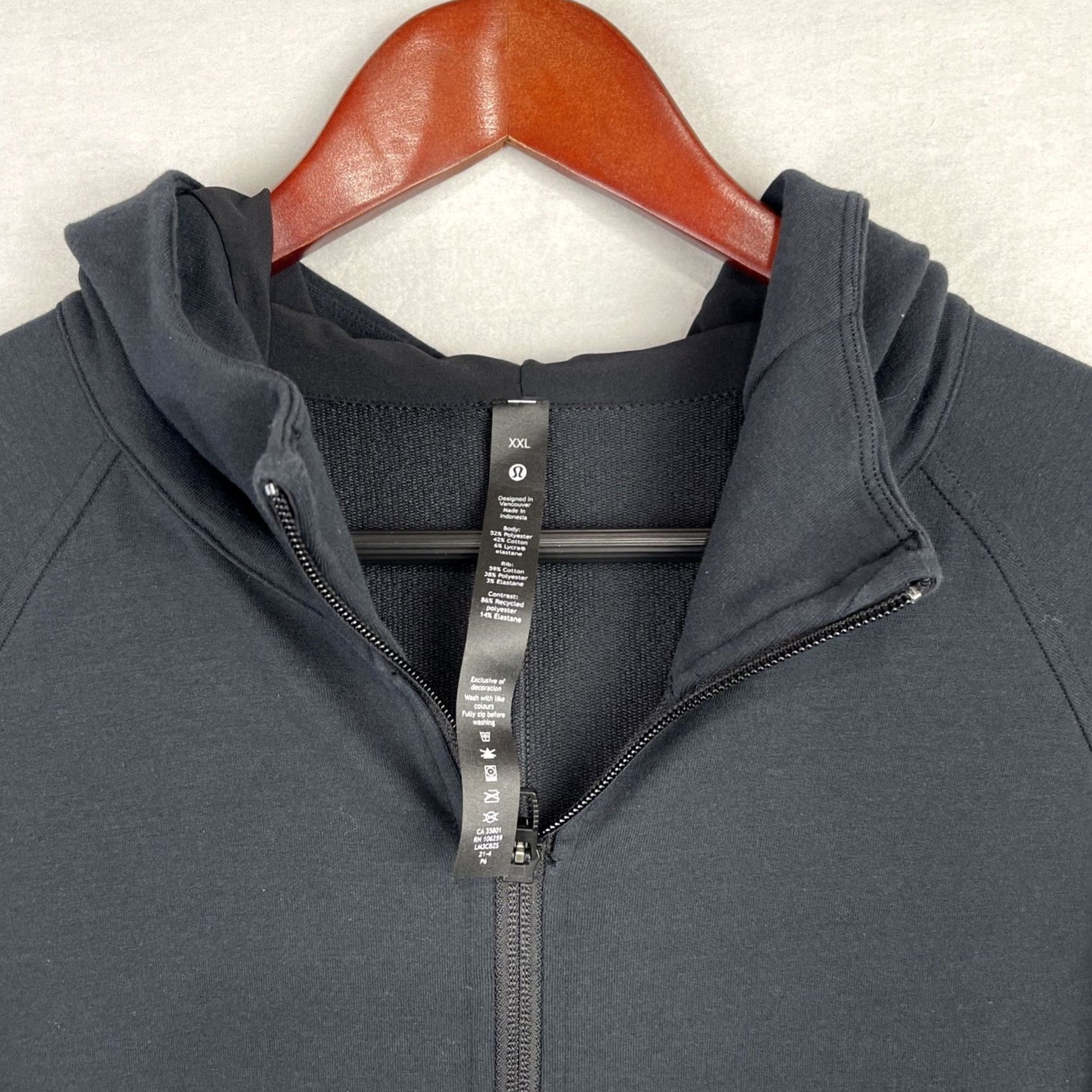Lululemon Lululemon City Sweat Hoodie Mens 2XL Black Full Zip Stretch LM3CBZS Size US XXL / EU 58 / 5 - 4 Thumbnail