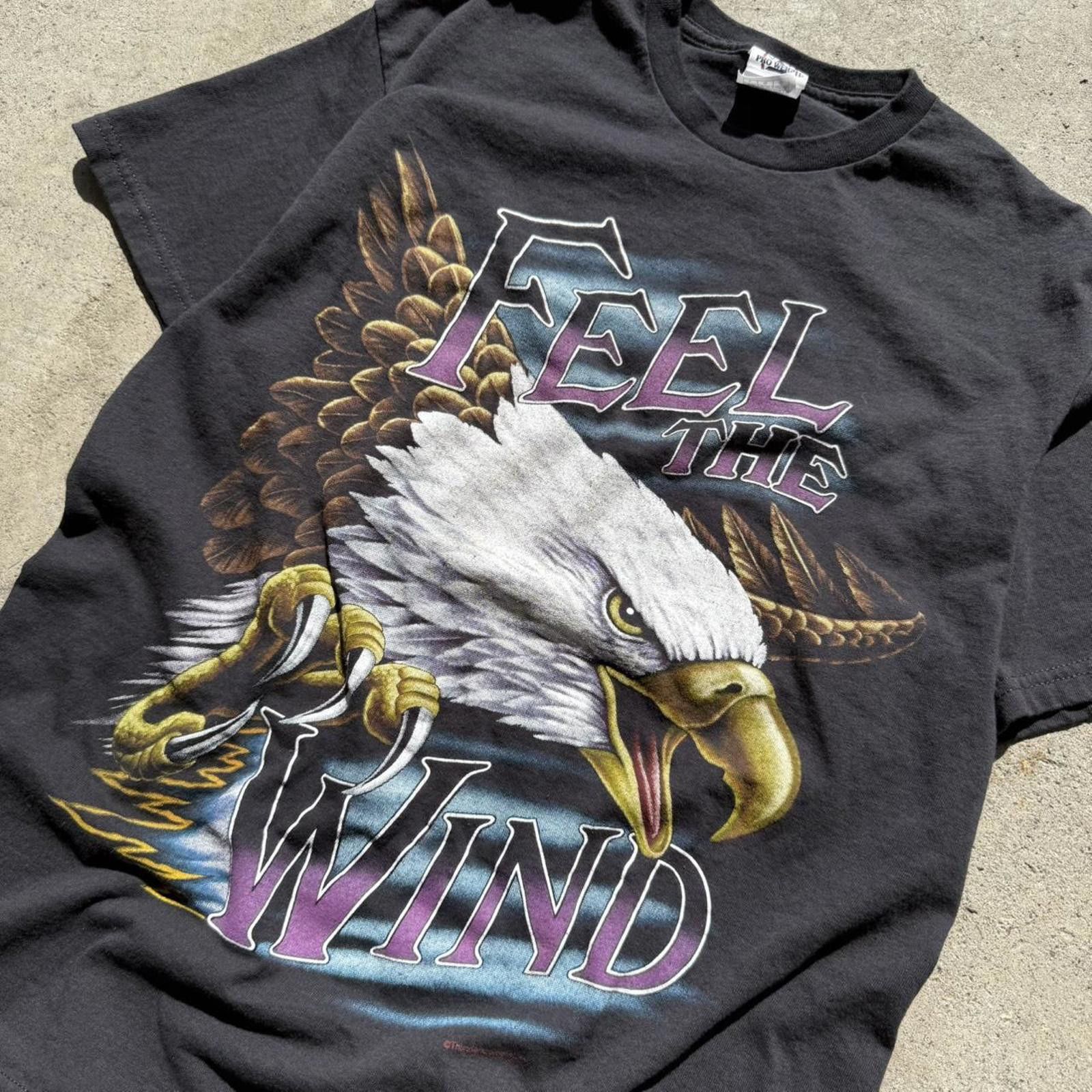 Vintage Vintage Feel The Wind Eagle Biker Thunder T Shirt Size L Size US L / EU 52-54 / 3 - 3 Thumbnail