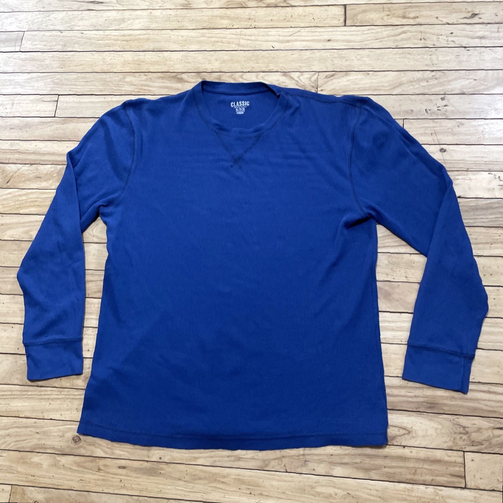 Old Navy Old Navy Tee Shirt Men XL Blue Crew Neck Thermal Pique Knit T-Shirt Basic Classic Size US XL / EU 56 / 4 - 3 Thumbnail