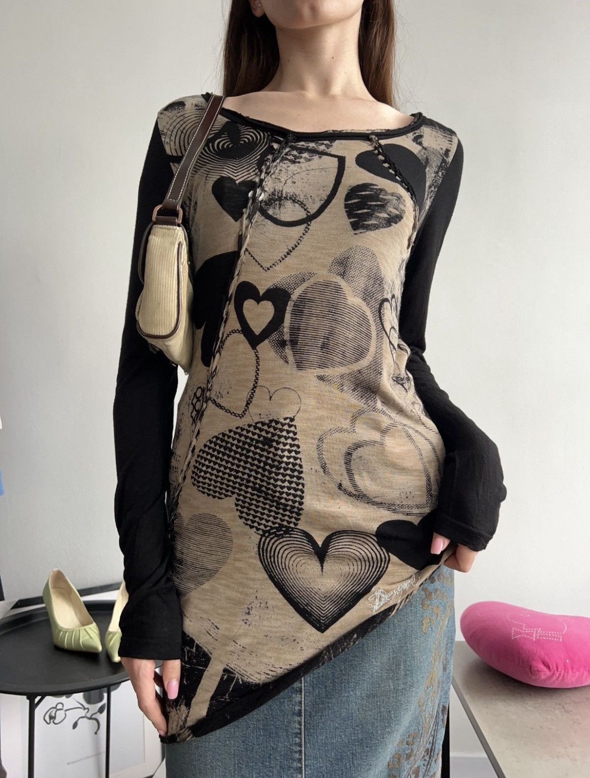 Desigual × If Six Was Nine Vintage Cyber Y2k Desigual Longsleeve Full Print 2000s Grung Size M / US 6-8 / IT 42-44 - 11 Thumbnail