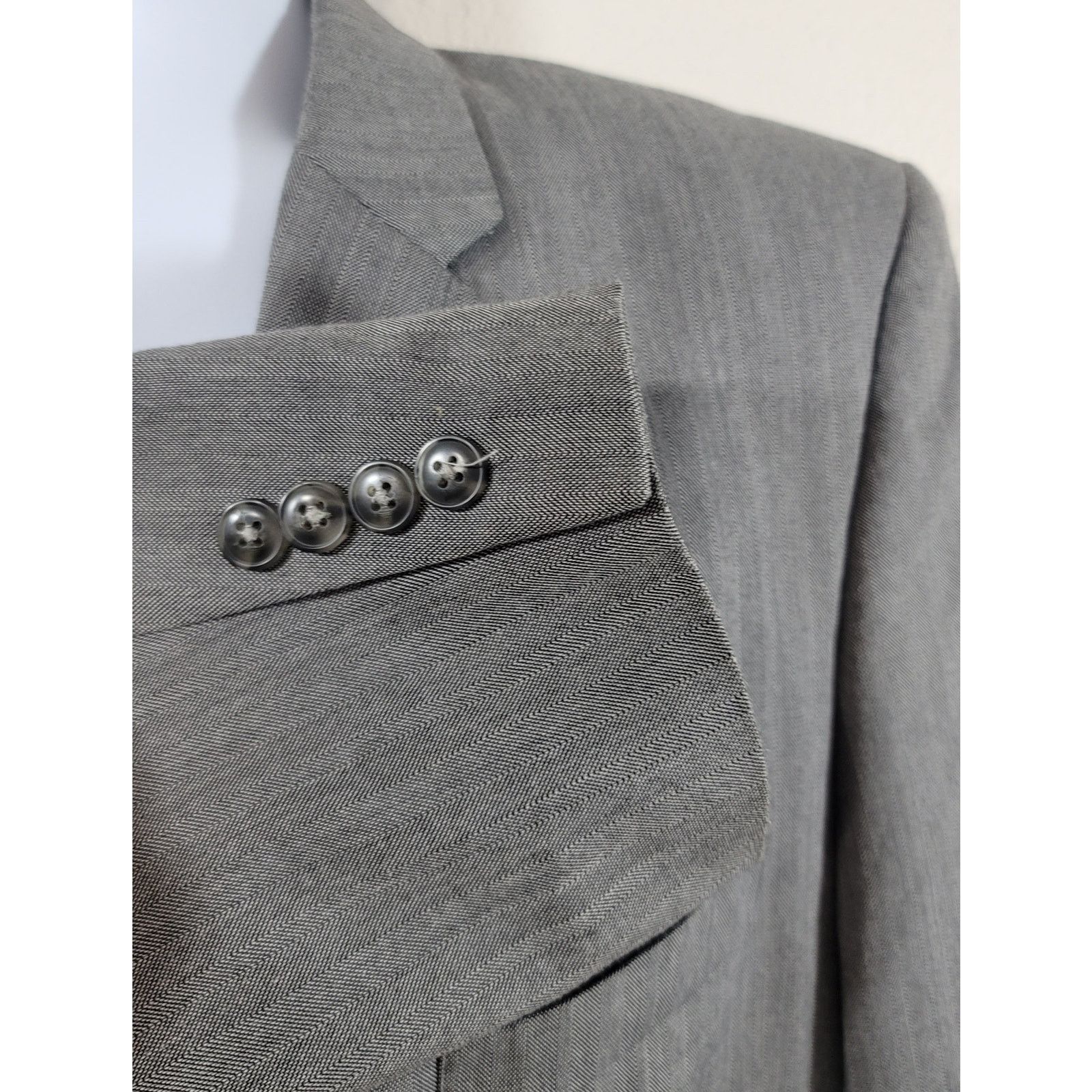 Haggar Haggar Gray 2 Button Closure Lined Blazer 46R Lightweight Size 46R - 6 Thumbnail