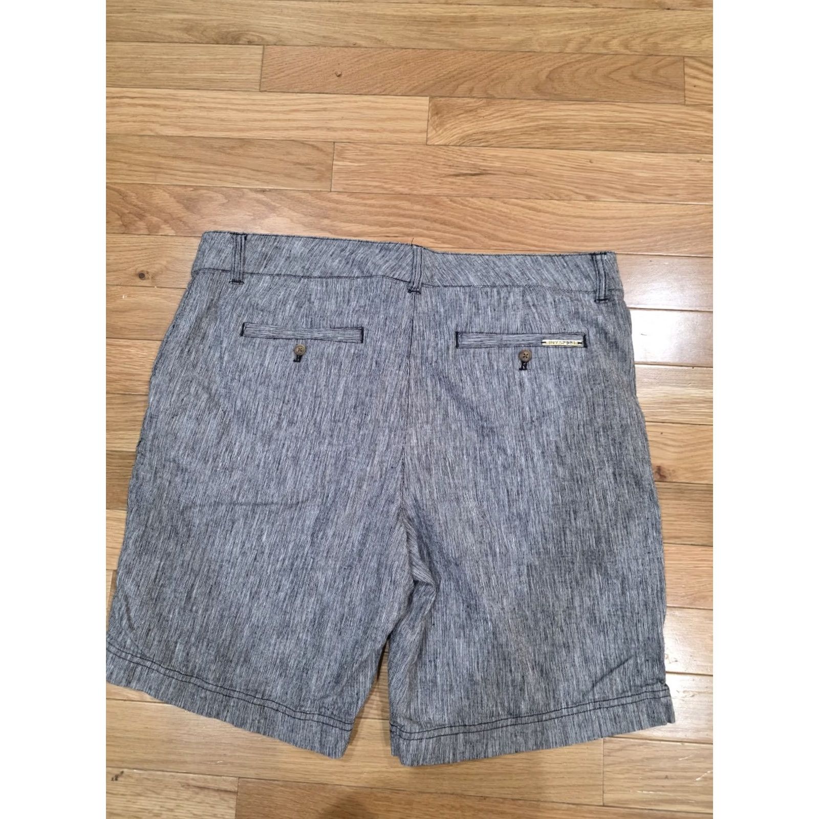 Jones New York Jones New York Women's Bermuda Shorts Black White Stripe Checked Pocket 11in Inseam Size 10 Regular Multicolor Cotton Nylon Spandex Size 24" / US 00 / IT 34 - 2 Thumbnail