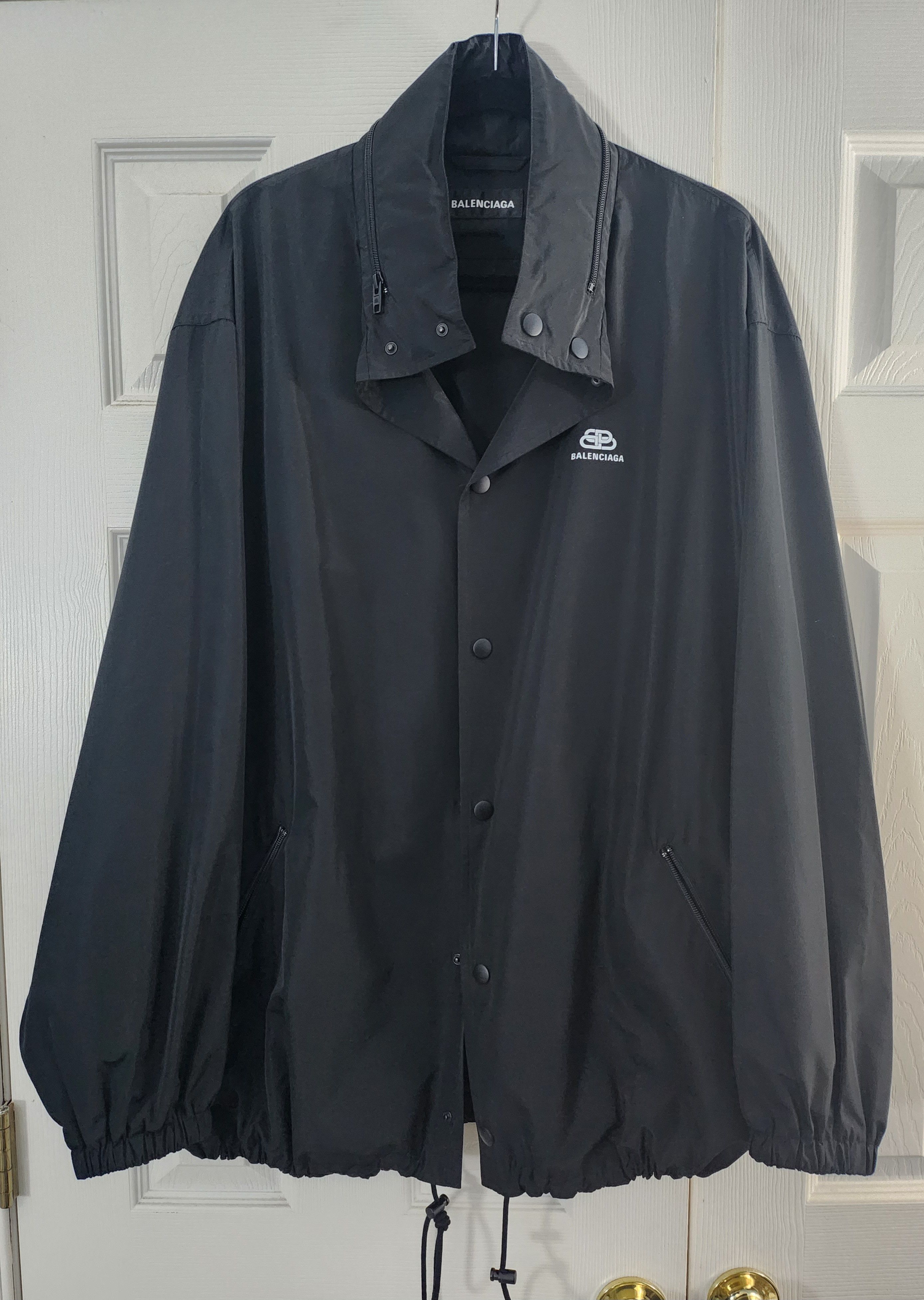 image of Balenciaga Technical Raincoat in Black, Men's (Size Medium)