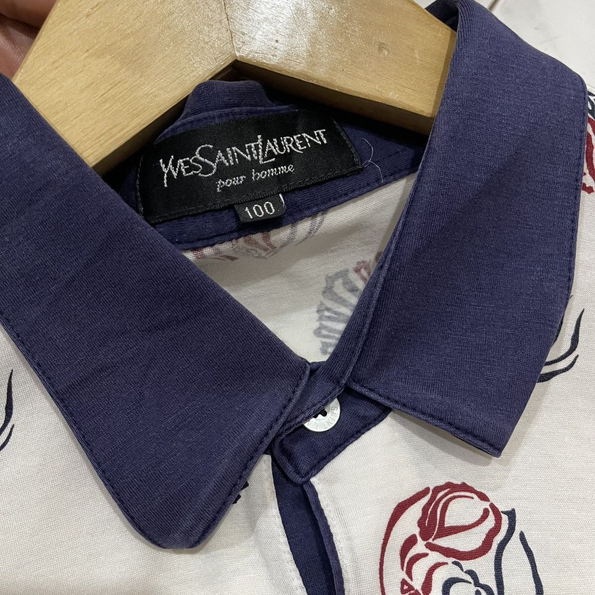 Yves Saint Laurent Thrashed faded Vintage Yves Saint Laurent poloshirt Size US L / EU 52-54 / 3 - 3 Thumbnail