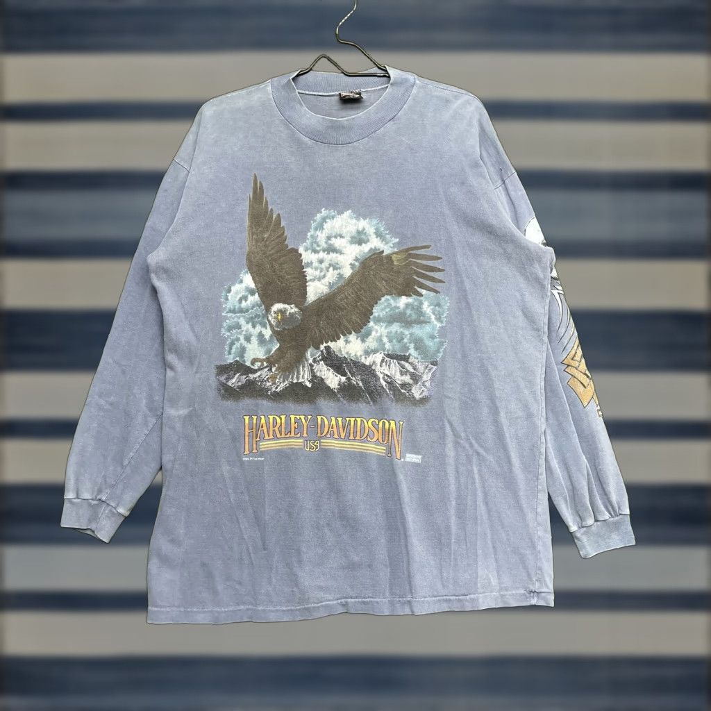 Harley Davidson VINTAGE Harley-Davidson Shirt Mens M Blue Eagle Long Sleeve Biker 90s USA Size US M / EU 48-50 / 2 - 1 Thumbnail