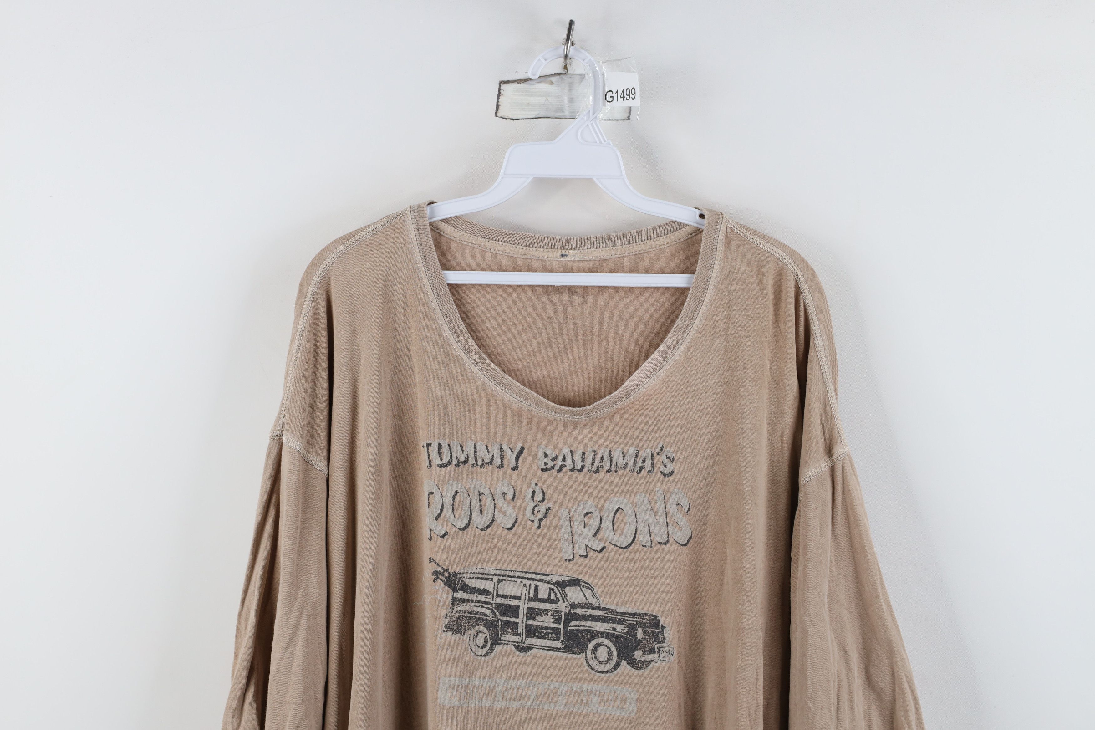 Tommy Bahama Tommy Bahama Relax and Irons Car Stonewash T-Shirt Beige Size US XXL / EU 58 / 5 - 2 Thumbnail
