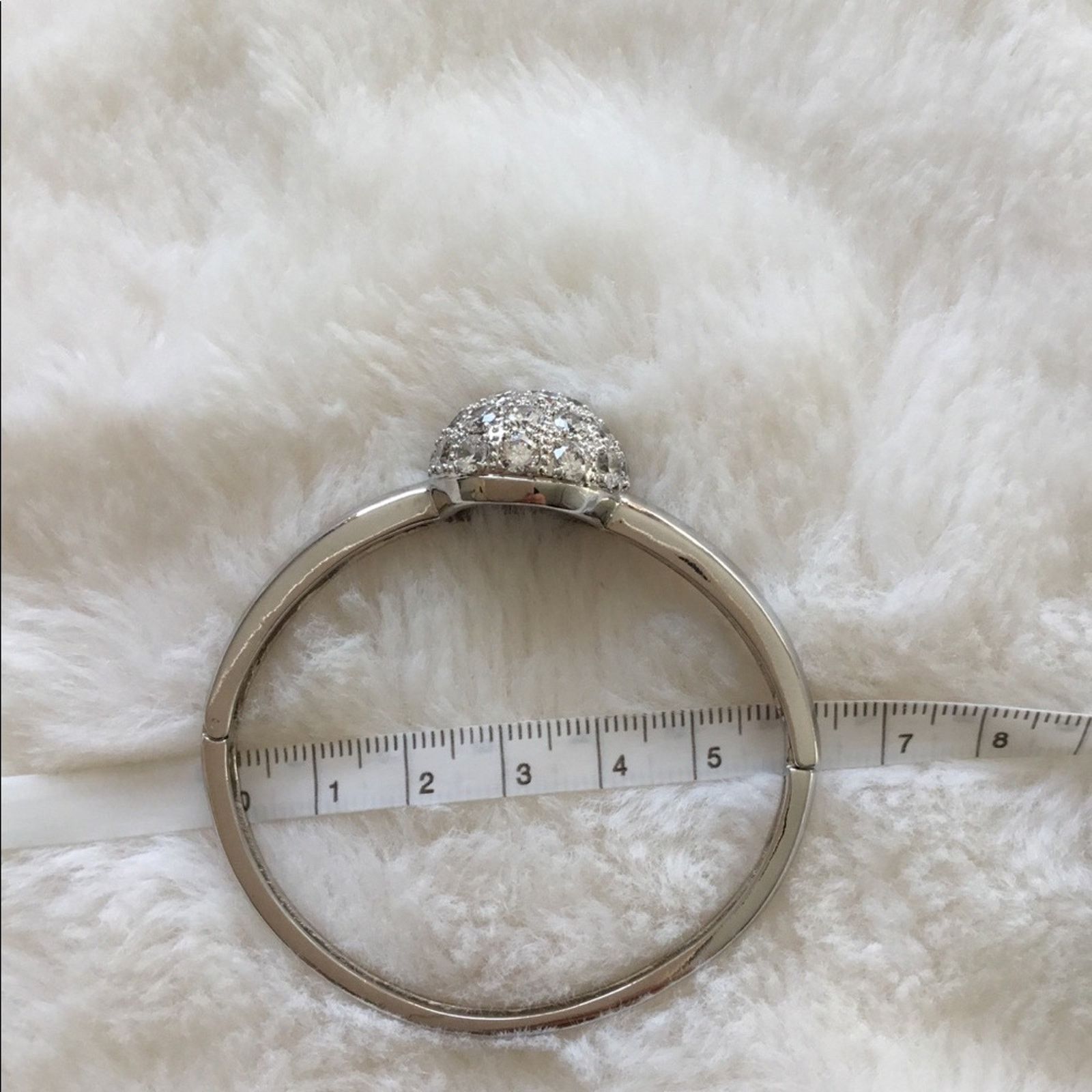 Other Silver Large Crystal Burst Bangle Size ONE SIZE - 7 Thumbnail