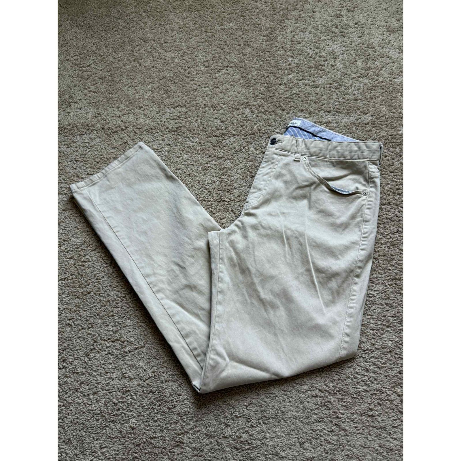 Peter Millar Peter Millar Flat Front Trouser Pants Beige Men's Size 34 Size US 34 / EU 50 - 1 Thumbnail