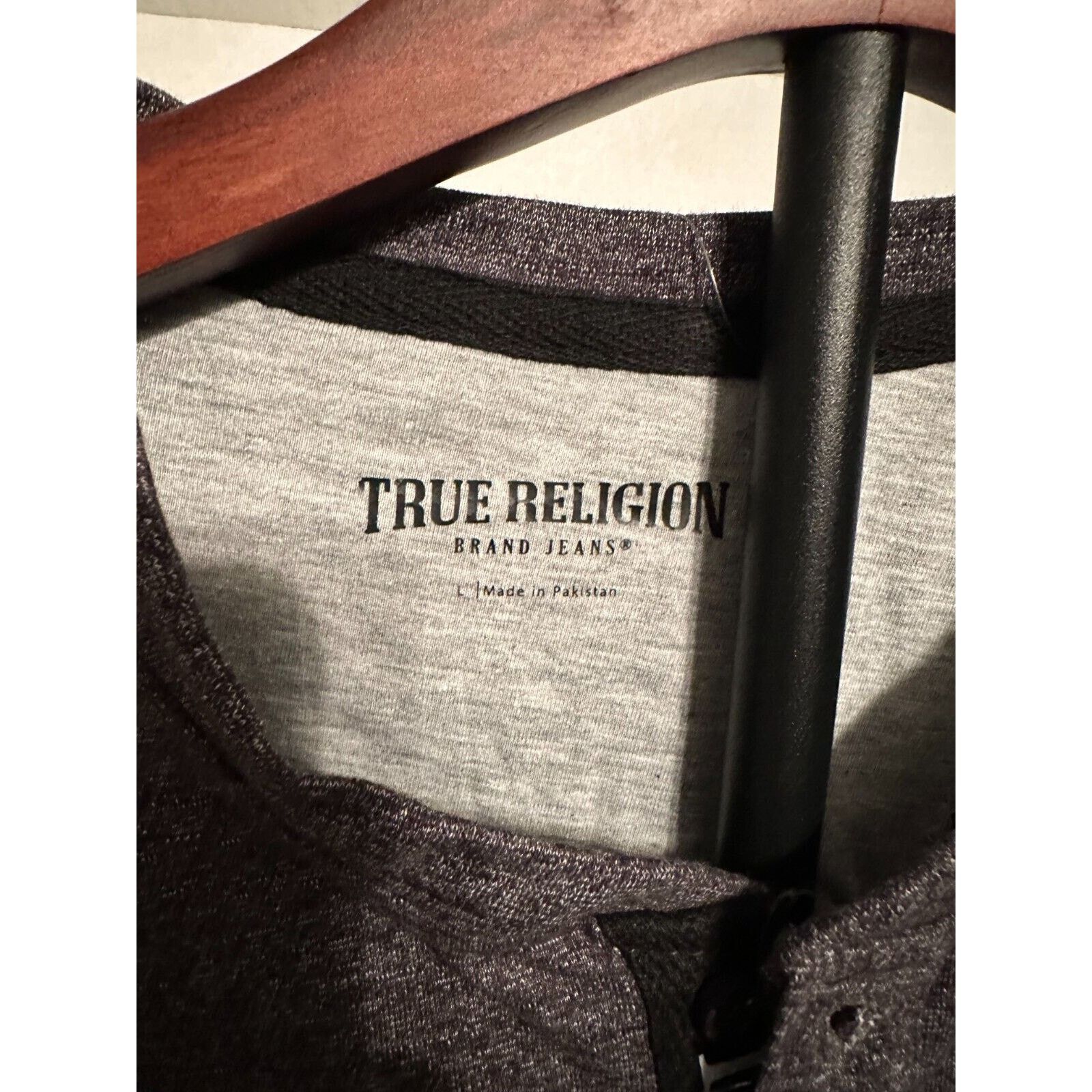 True Religion True Religion- Gray-Long Sleeve Henley- Size Large Size US L / EU 52-54 / 3 - 3 Thumbnail