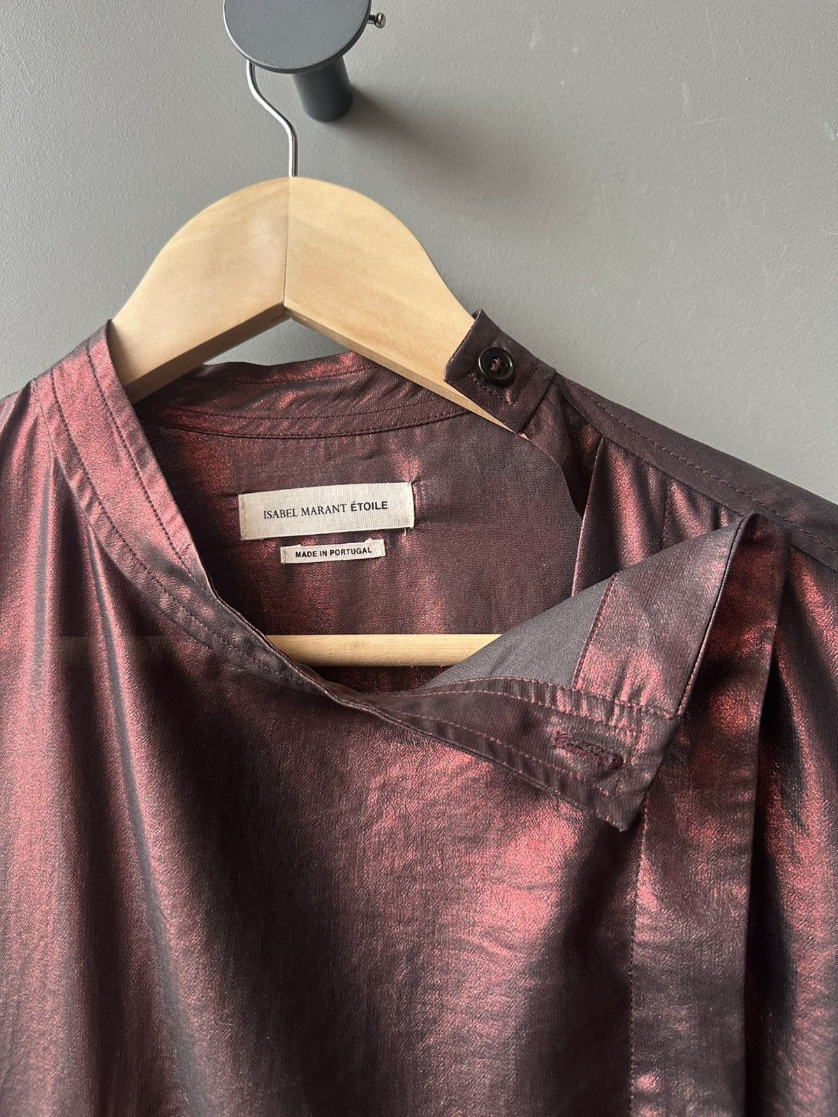 Isabel Marant Etoile Isabel Marant Etoile Bright Burgundy Shine Blouse Shirt Size S / US 4 / IT 40 - 4 Thumbnail