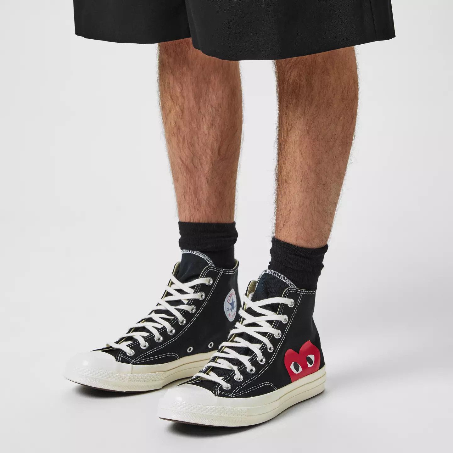 Comme des Garcons PLAY o1g2r1mq0426 Chuck Logo High Top Trainers in Black Size US 9 / EU 42 - 2 Thumbnail