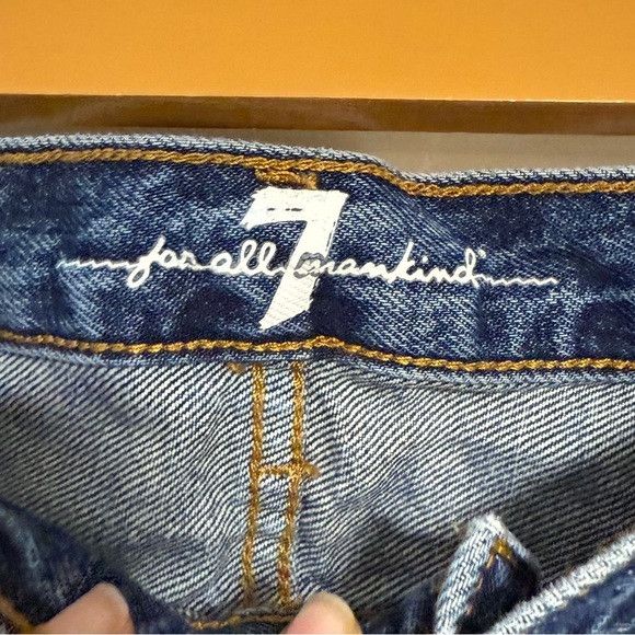 7 For All Mankind 7 For All Mankind Distressed Denim Mini Skirt Size 28 Size 28" / US 6 / IT 42 - 9 Thumbnail