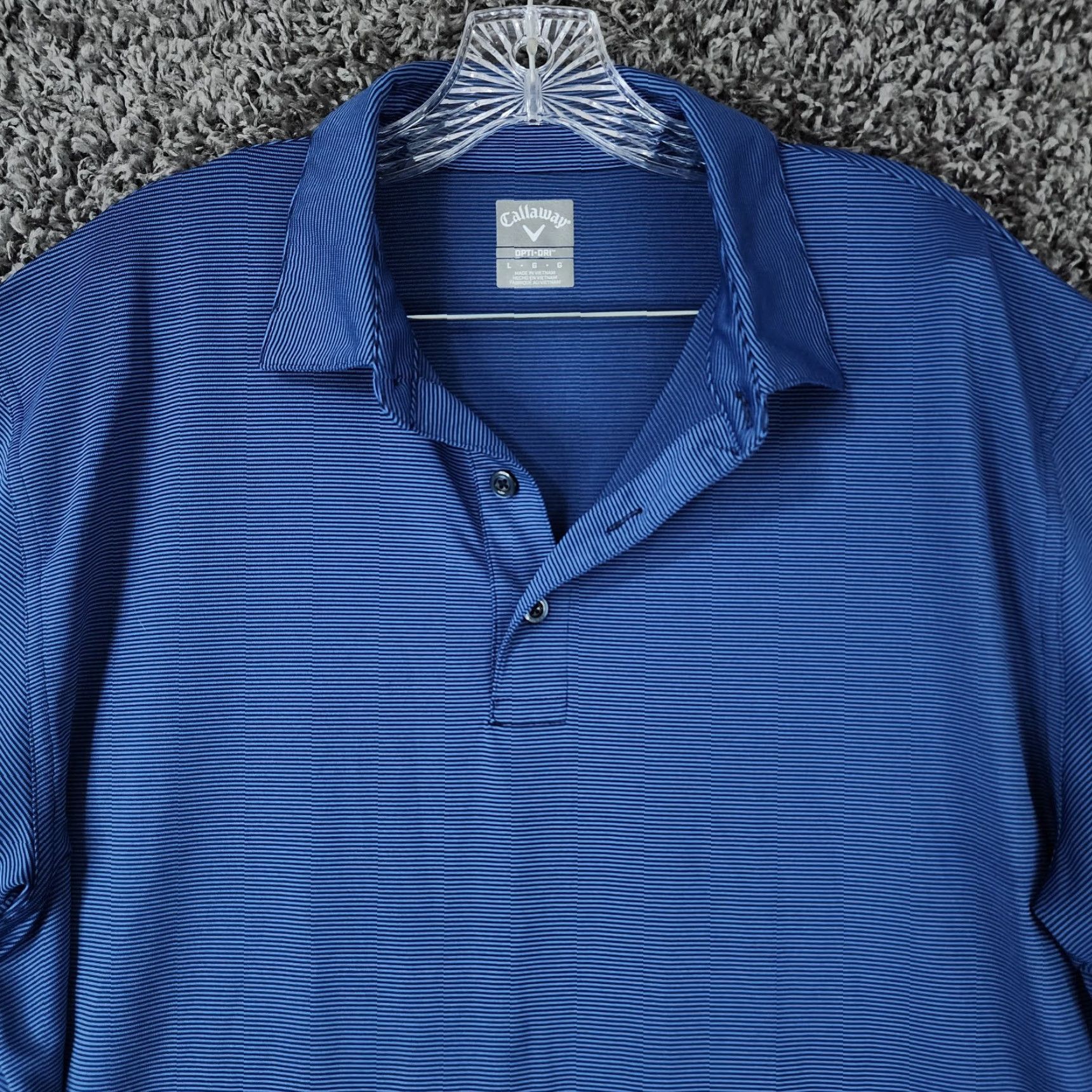 Callaway Callaway Opti-Dri Polo Men Size L Blue Striped Short Sleeve Size US L / EU 52-54 / 3 - 3 Thumbnail