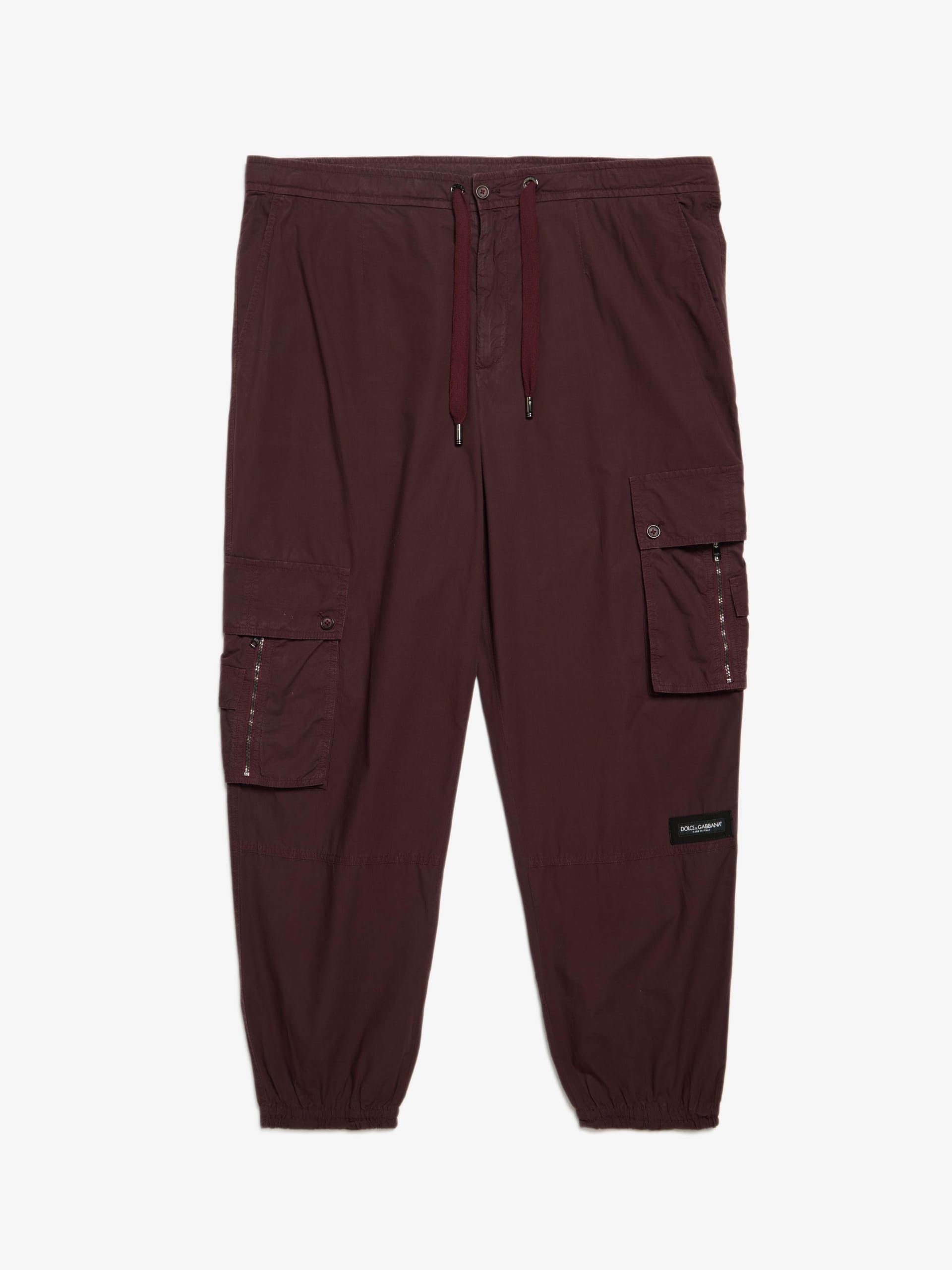 image of Dolce Gabbana Bordeaux Cargo Sweatpants, Men's (Size 36)