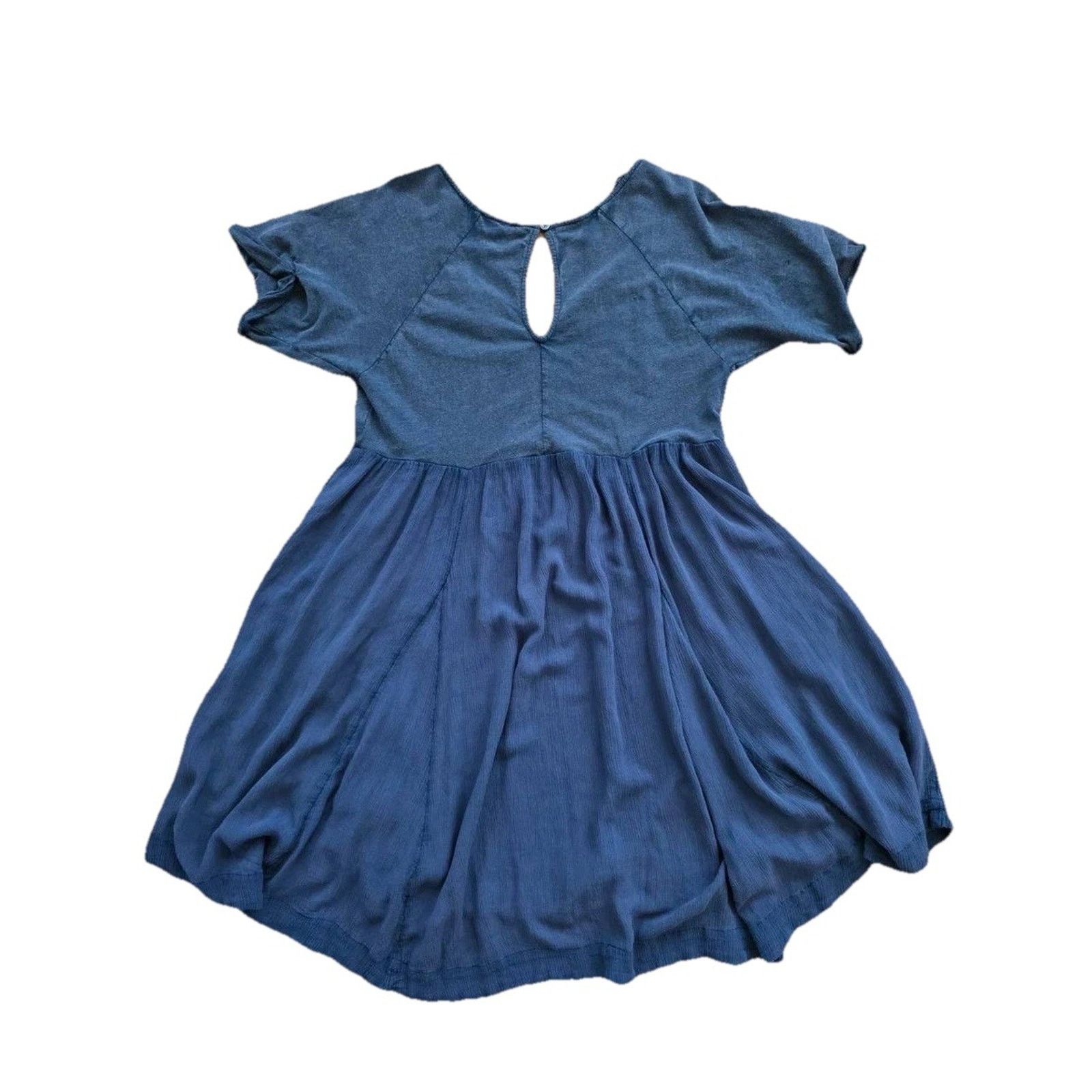 Free People Dress Embroidered Mirrored Blue M A001301